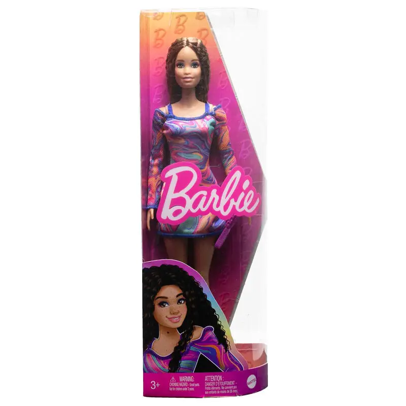 Mattel Muñeca fashionista con vestido de estampado de mármol MULTICOLOR