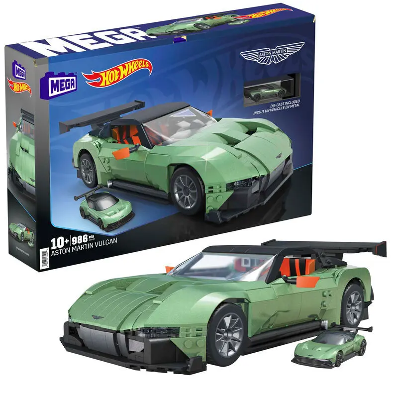 Mattel Juegos de coches Hot Wheels Aston Martin Vulcan Mega Construx MULTICOLOR