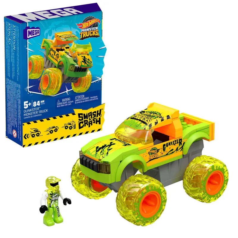 Mattel Juegos de coches Hot Wheels Gunkster Monster Truck Mega Construx MULTICOLOR