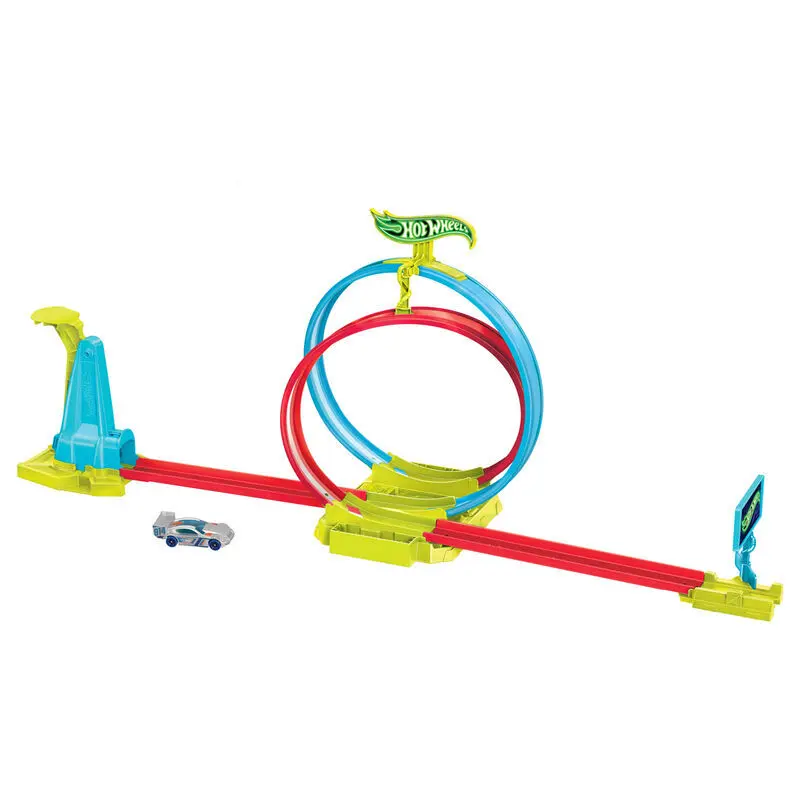 Mattel Juegos de coches Hot Wheels Neon Speeders Laser Stunt Slamway MULTICOLOR