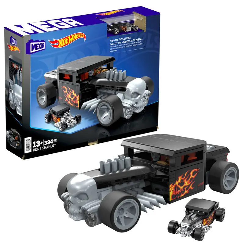 Mattel Juegos de coches Hot Wheels Bone Shaker Car Mega Construx MULTICOLOR