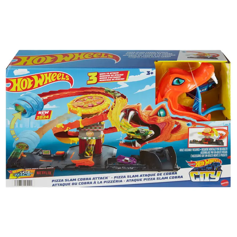 Mattel Juegos de coches Hot Wheels Pizza Slam Cobra Attack MULTICOLOR