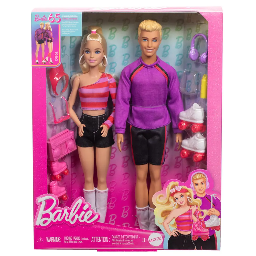 Mattel Paquete de 2 muñecas Ken patinadores MULTICOLOR