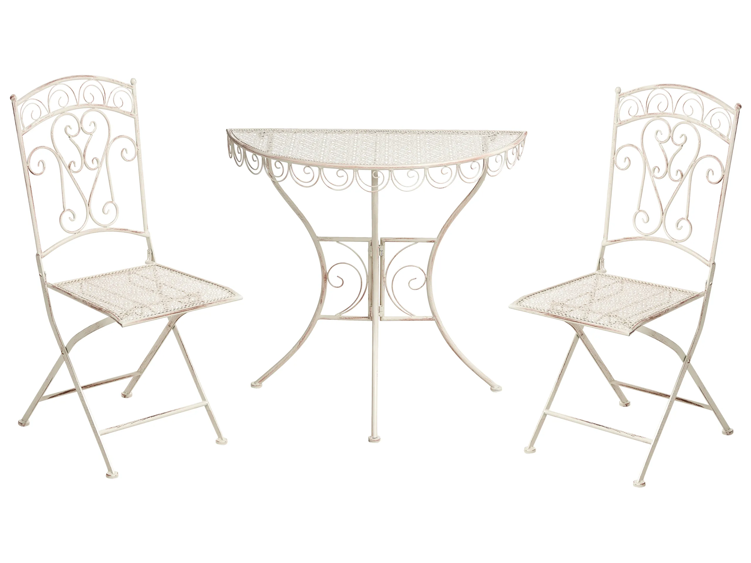 Bistro Set Folding JUINA Metal Light Beige
