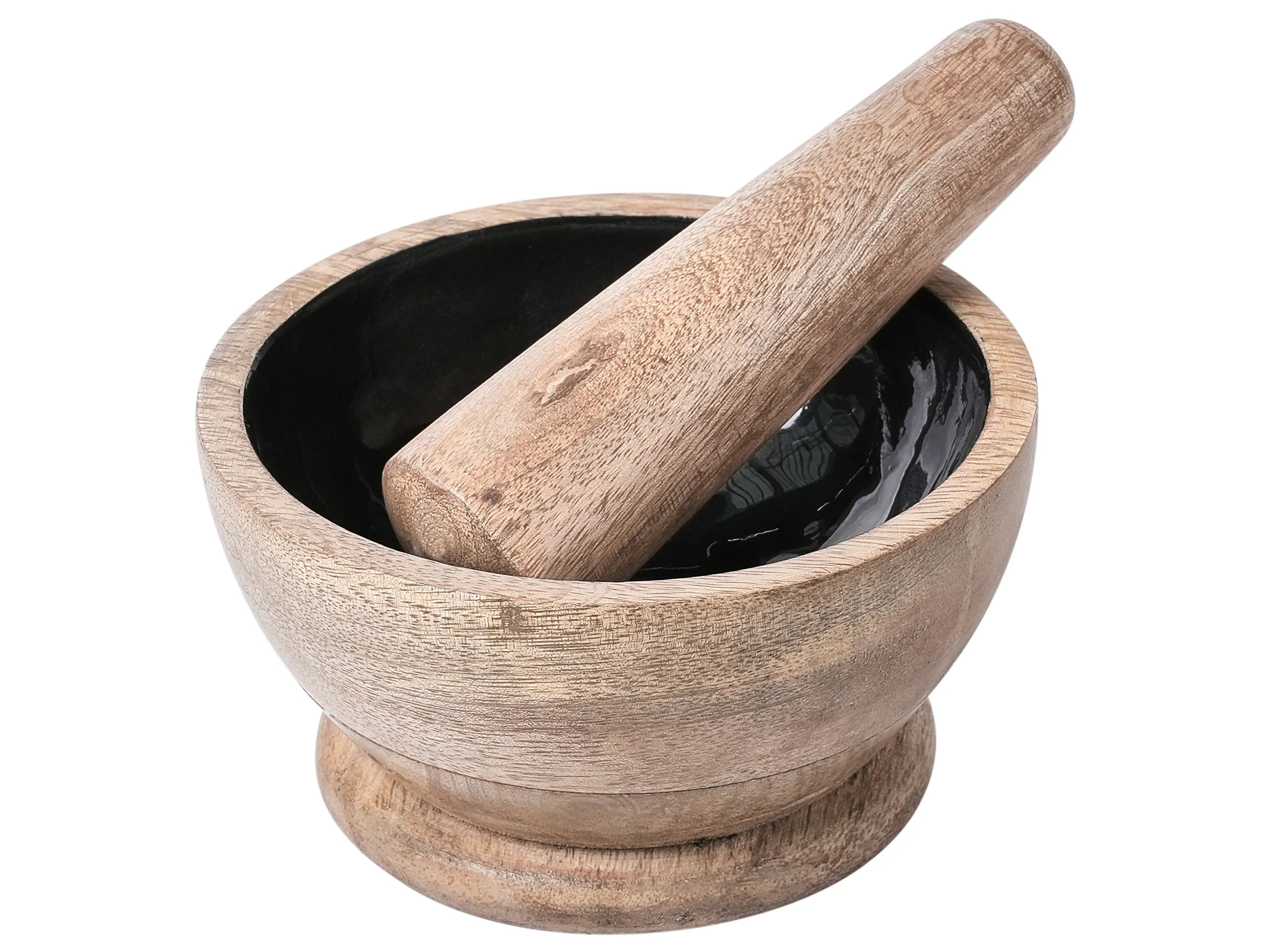 Mortero QENA Madera de mango Marrón/Negro