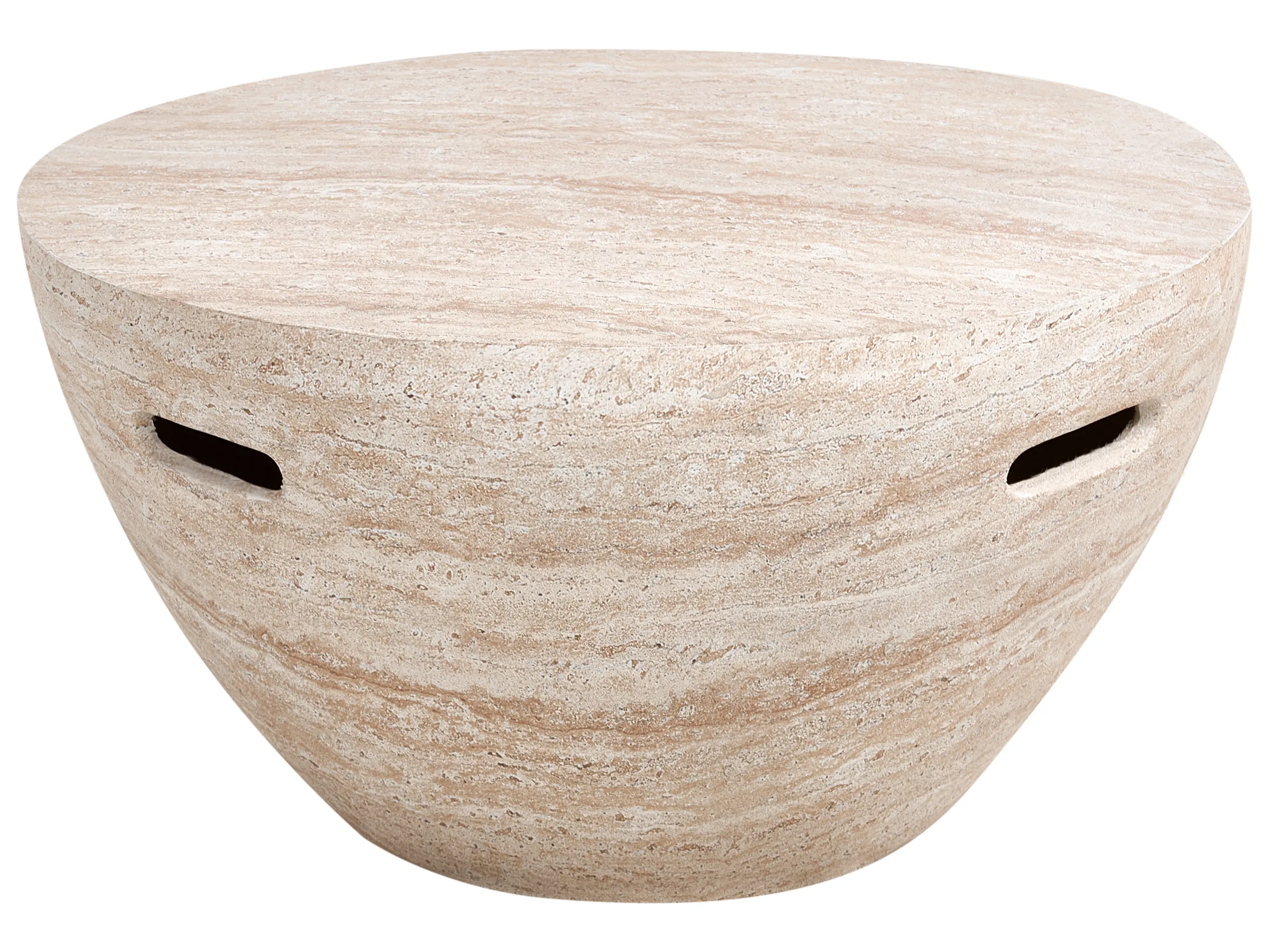 Mesa de centro VICARELLO 68 cm 68 cm Efecto travertino