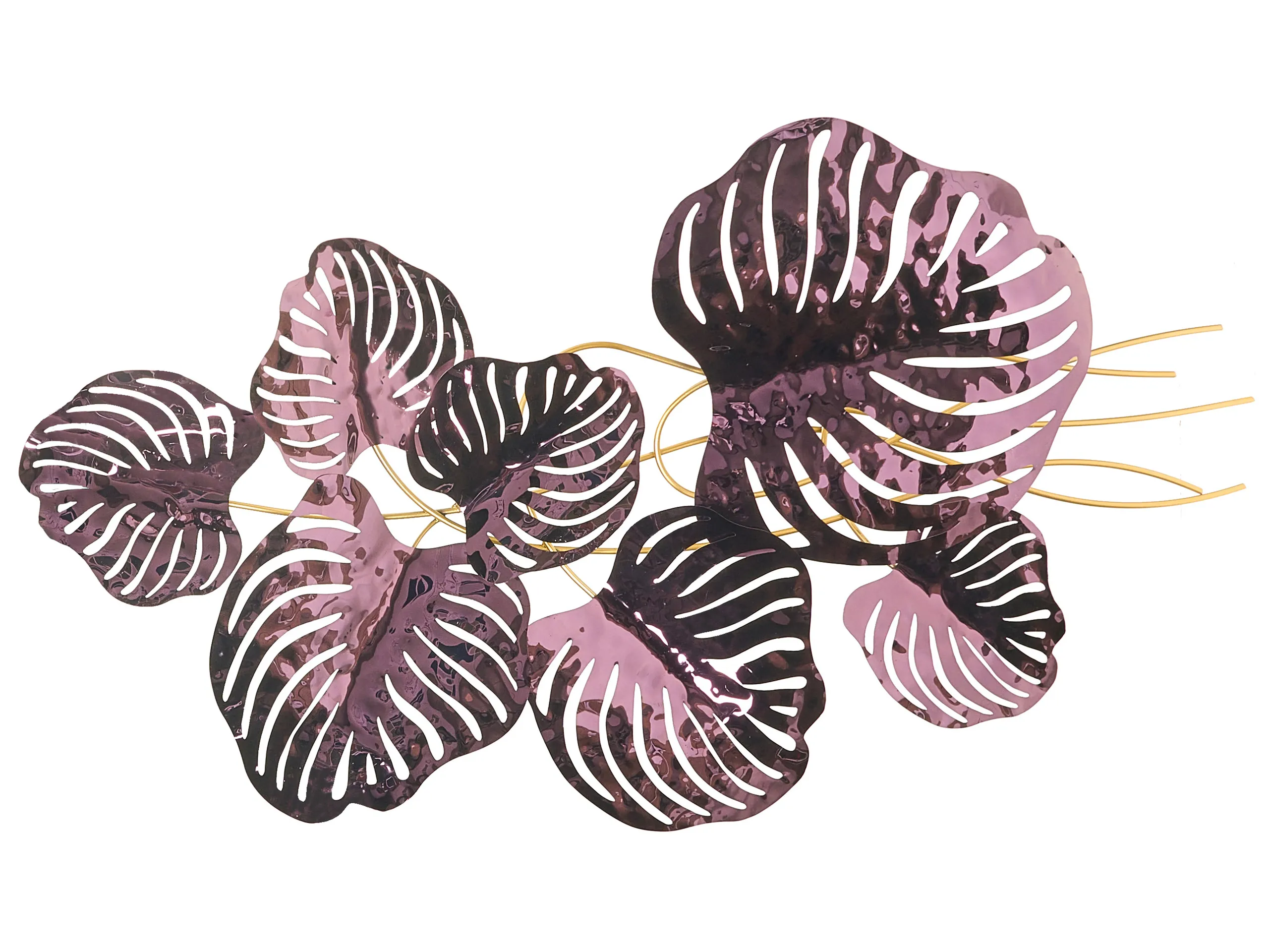 Decoración de pared Hoja HOLMIUM Metal 50 cm Púrpura