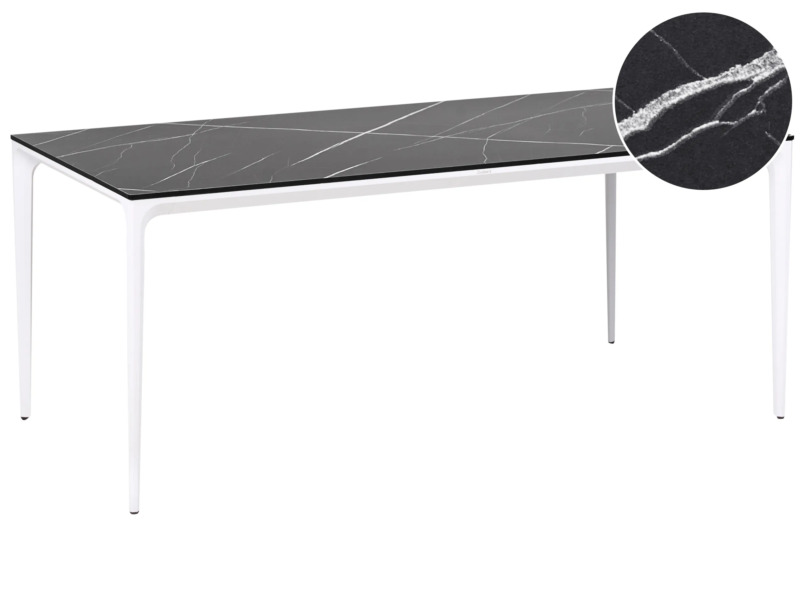 Mesa de jardín SOVARETO 180 cm 90 cm Efecto mármol Mármol negro
