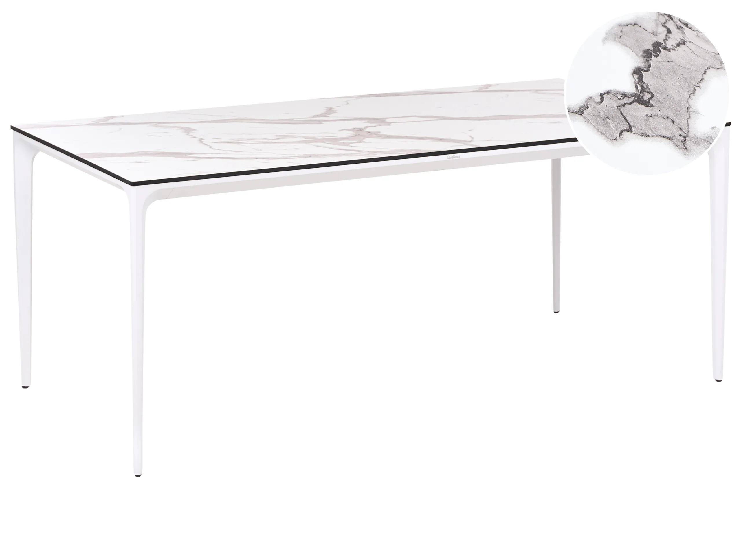 Mesa de jardín SOVARETO 180 cm 90 cm Efecto mármol Mármol blanco