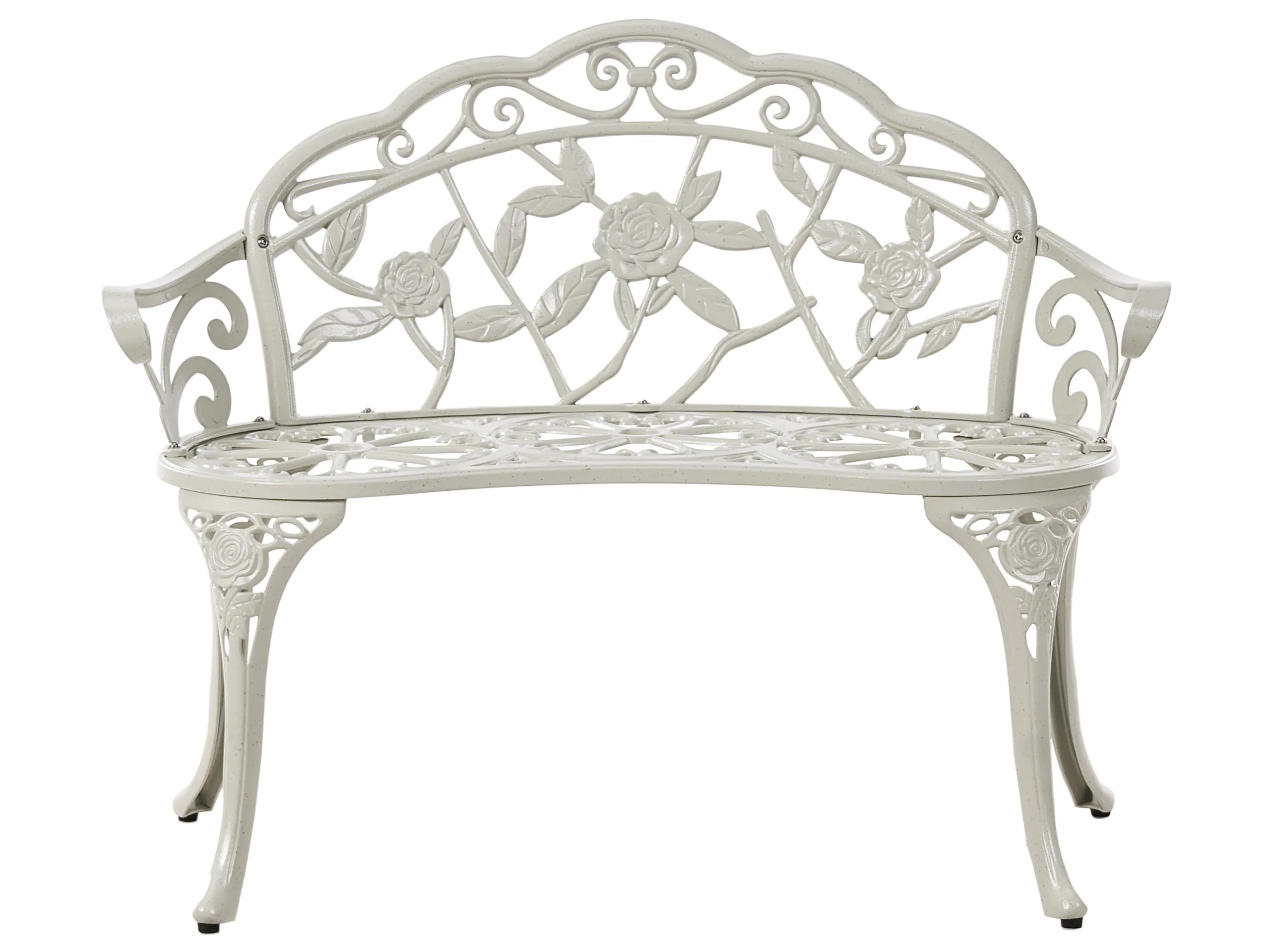 Garden Bench PIURA 88 cm Metal White