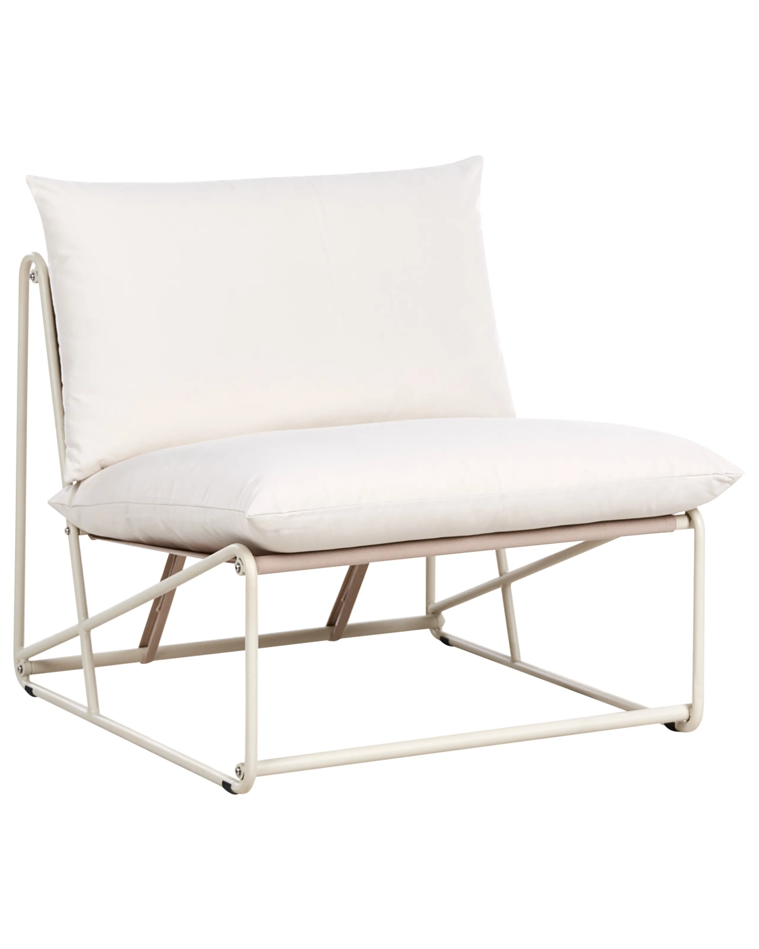 Garden Chair with Cushion PICO Metal Light Beige