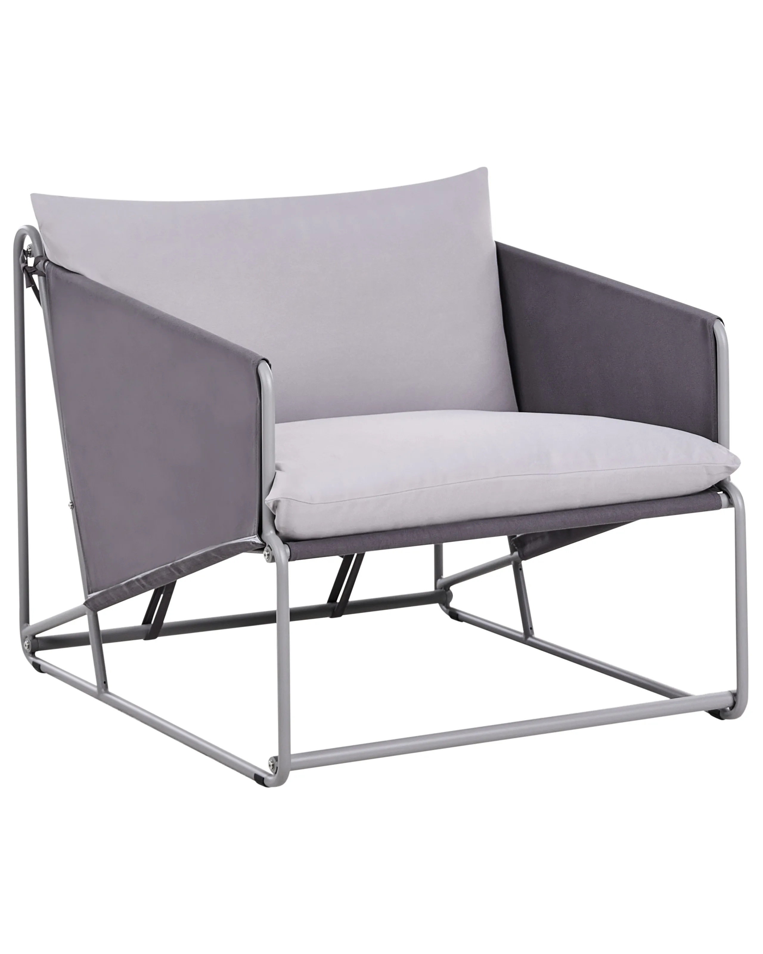 Garden Chair with Cushion PONTE Metal Grey