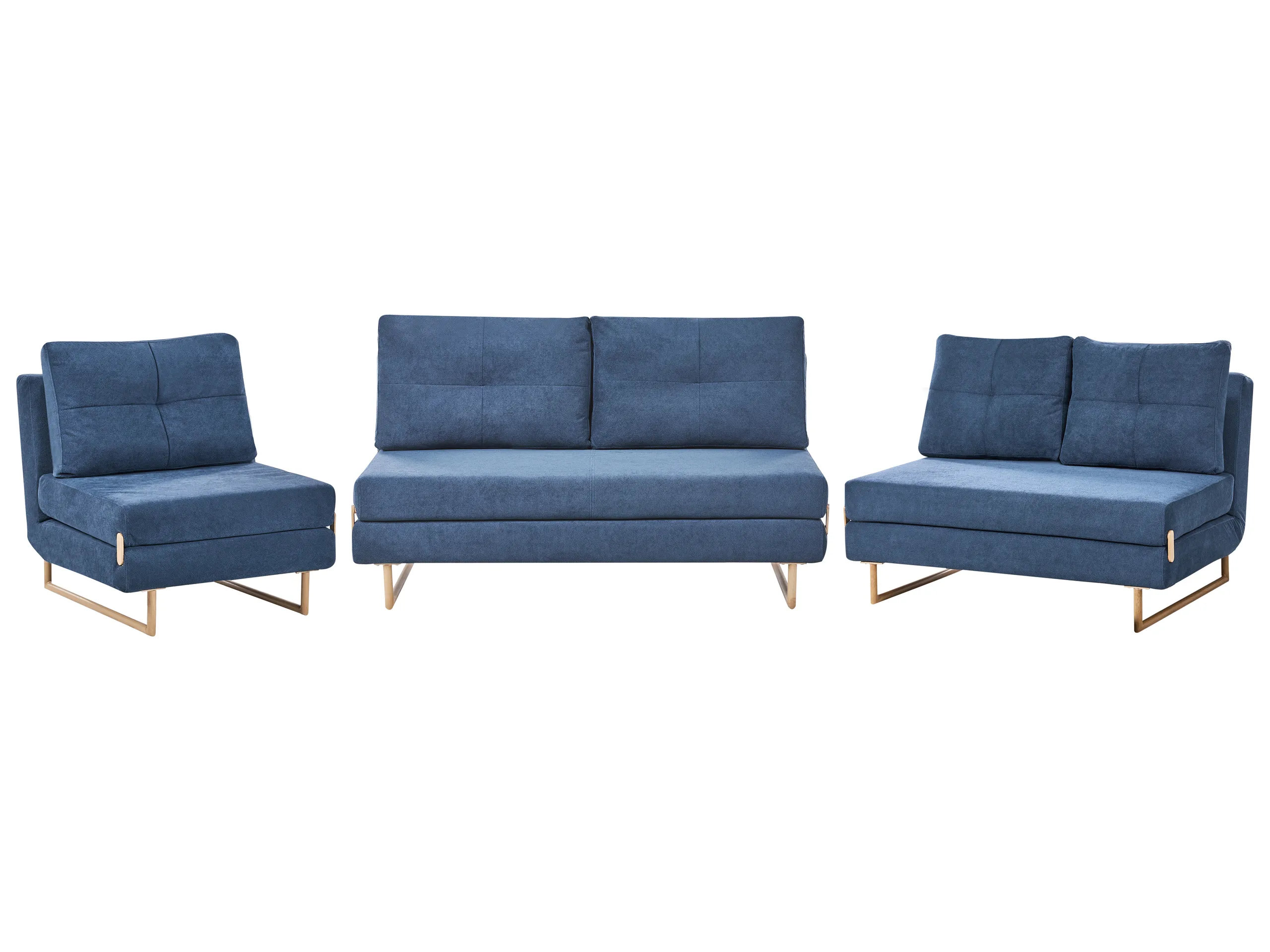 Conjunto de sala de estar 6 plazas JERSLEV Tela Azul