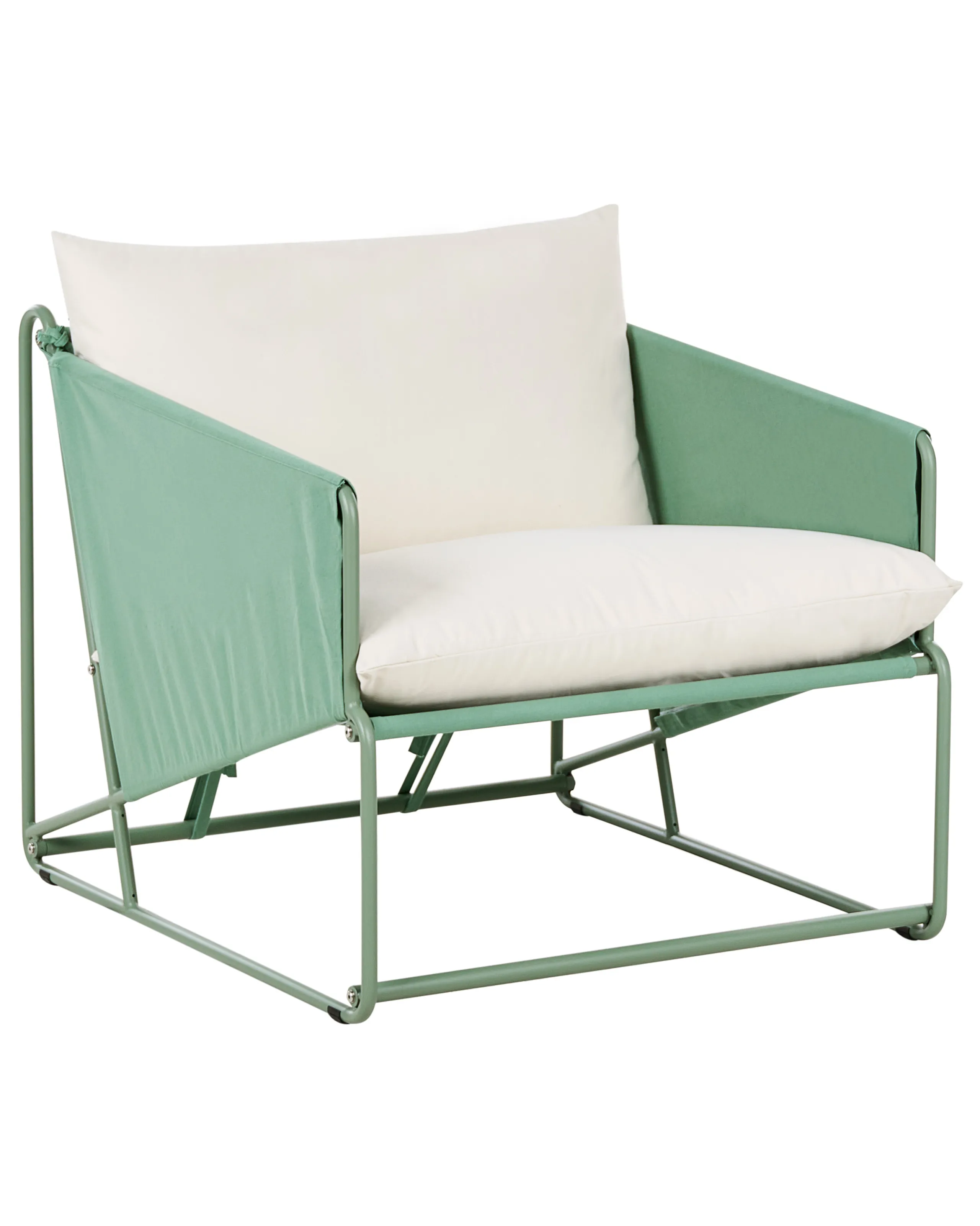 Garden Chair with Cushion PONTE Metal Green