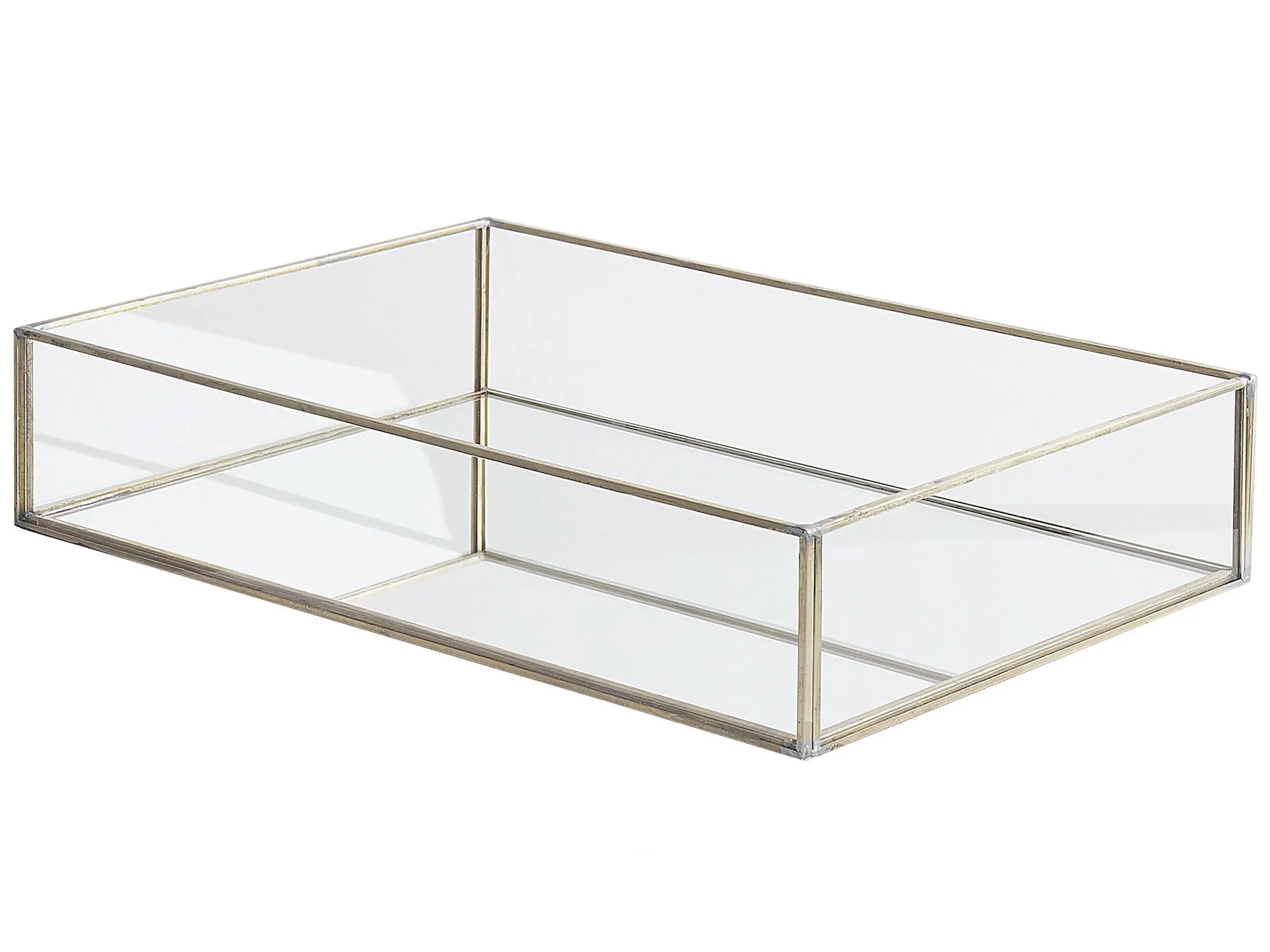 Decorative Tray GRENOBLE Glass Silver