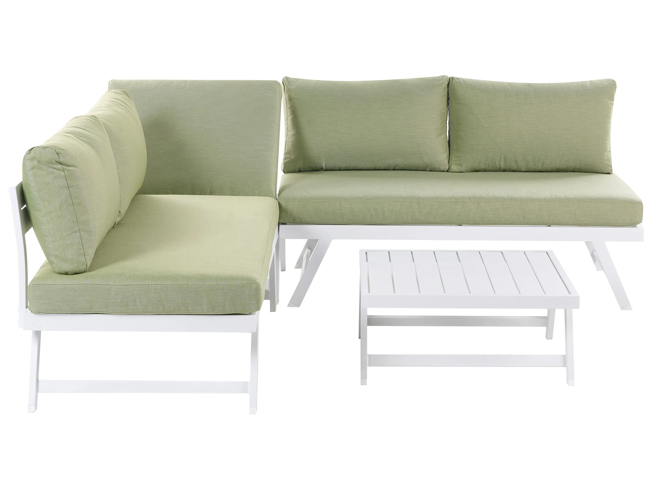 Conjunto esquinero de jardín 5 plazas COCCORINO Metal Verde