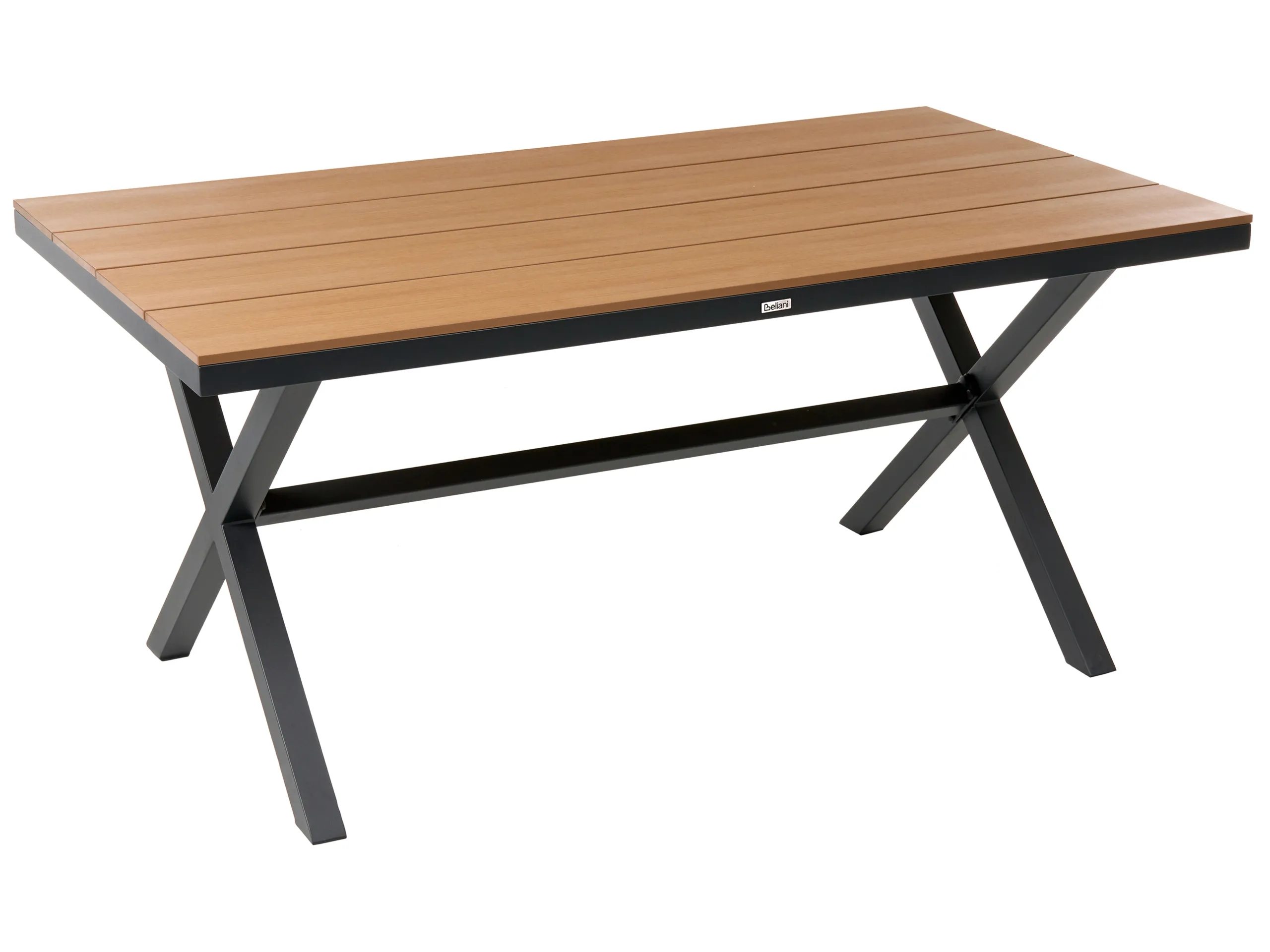 Mesa de jardín TIANO 160 cm 90 cm Metal Negro