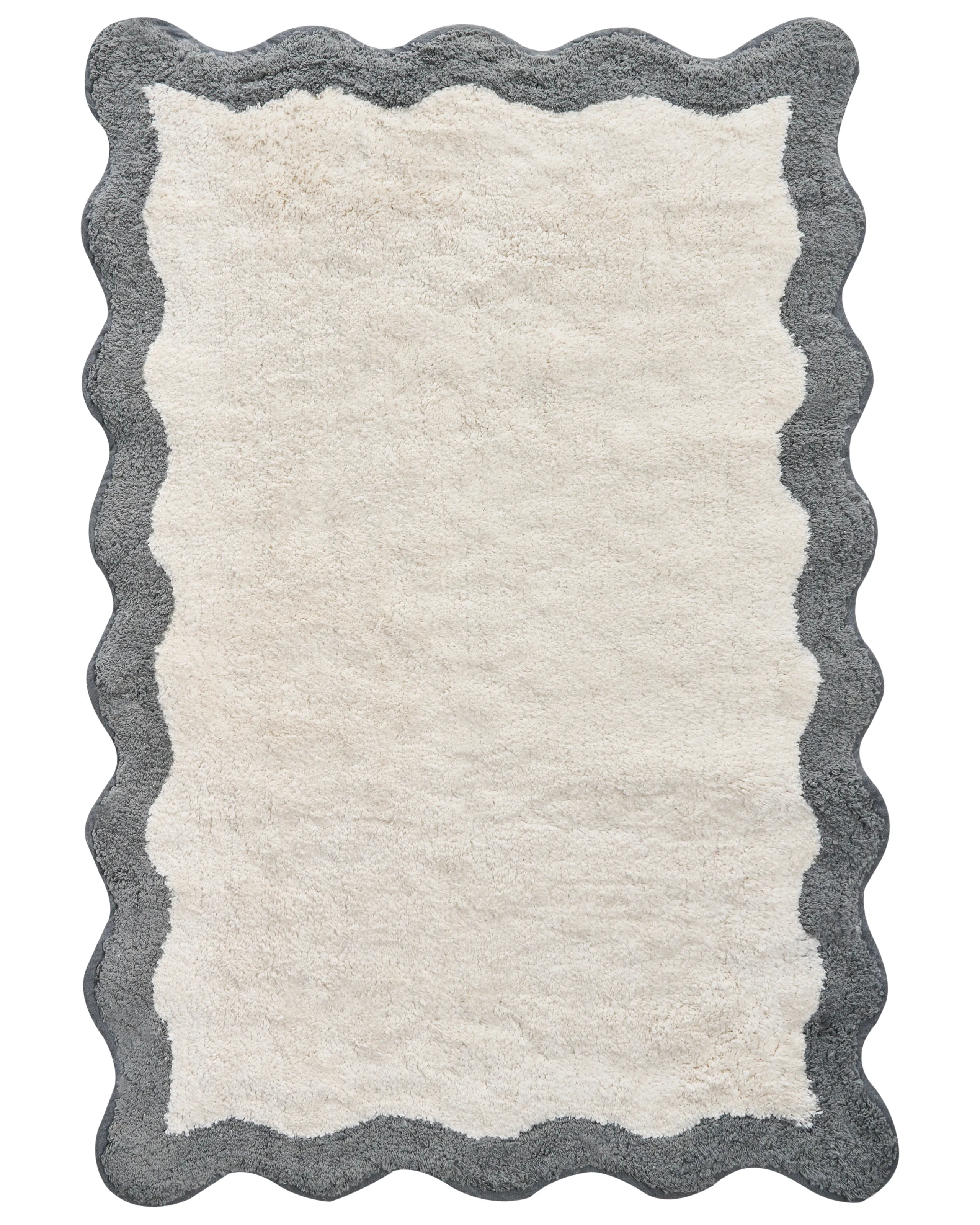 Bath Mat NANGAL Grey/ Beige 60 x 90 cm Cotton