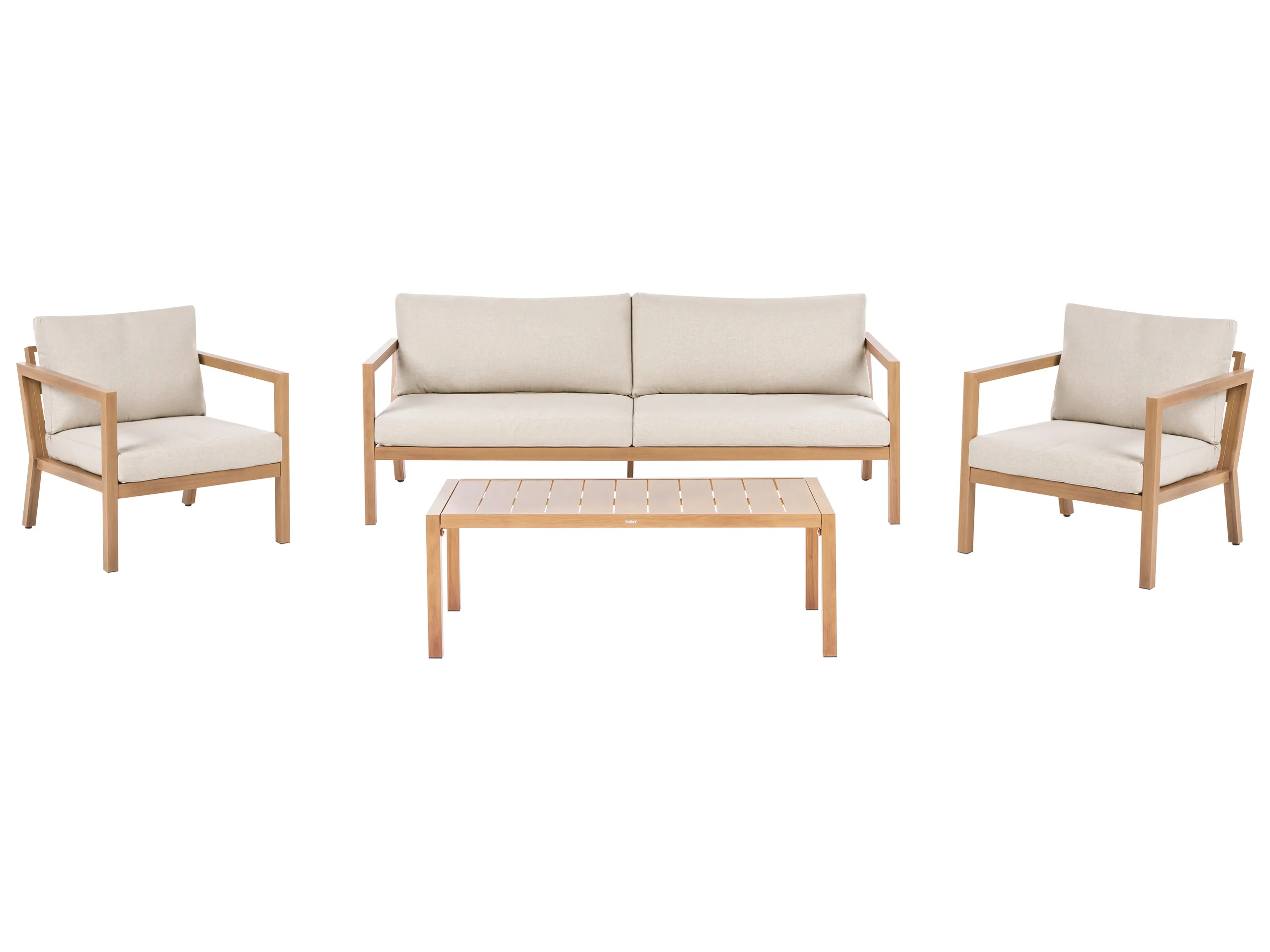 Conjunto de jardín con mesa 5 plazas ONETA Metal Marrón claro