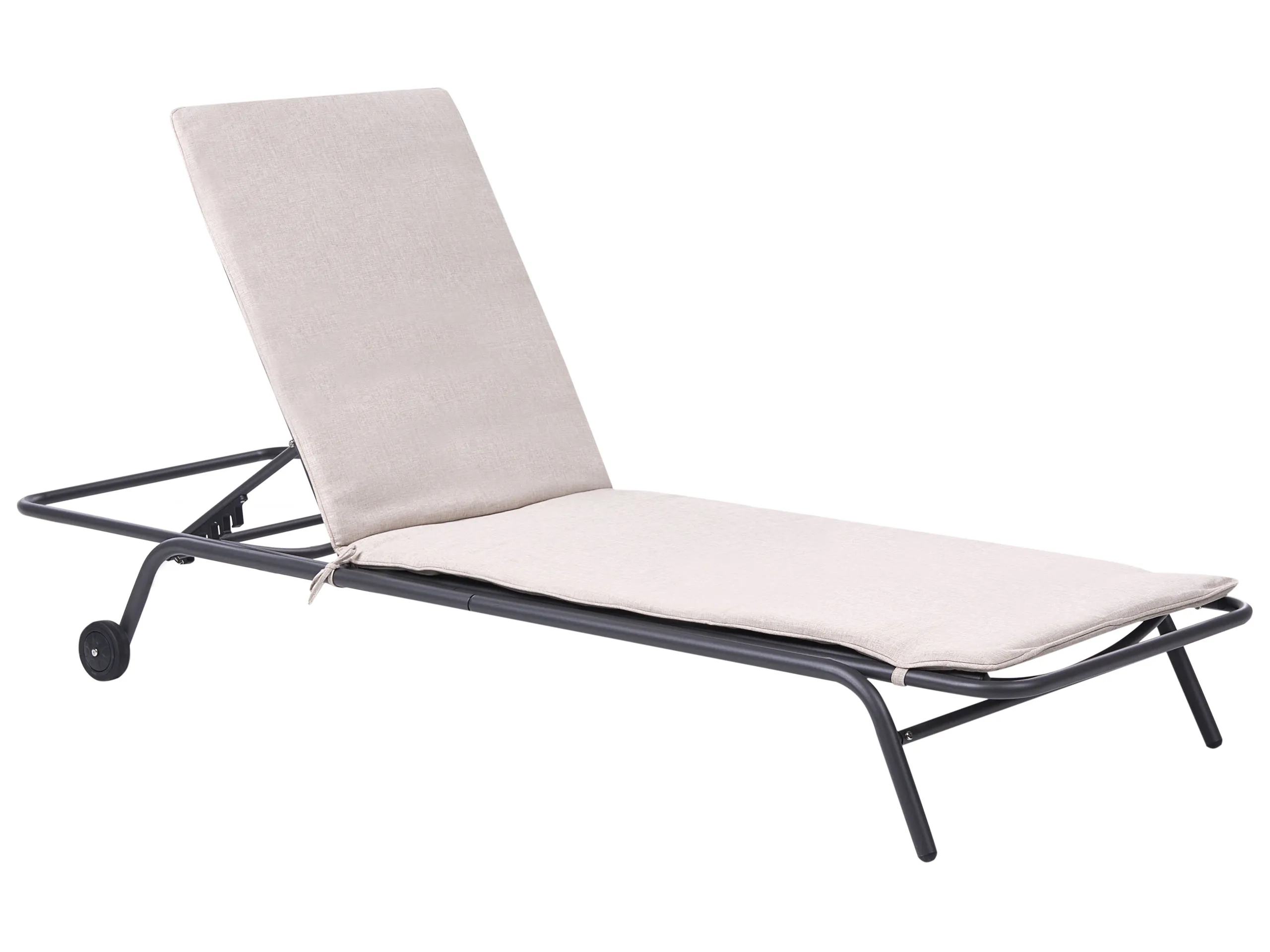 Sun Lounger VOLTERRA Reclining Metal Beige