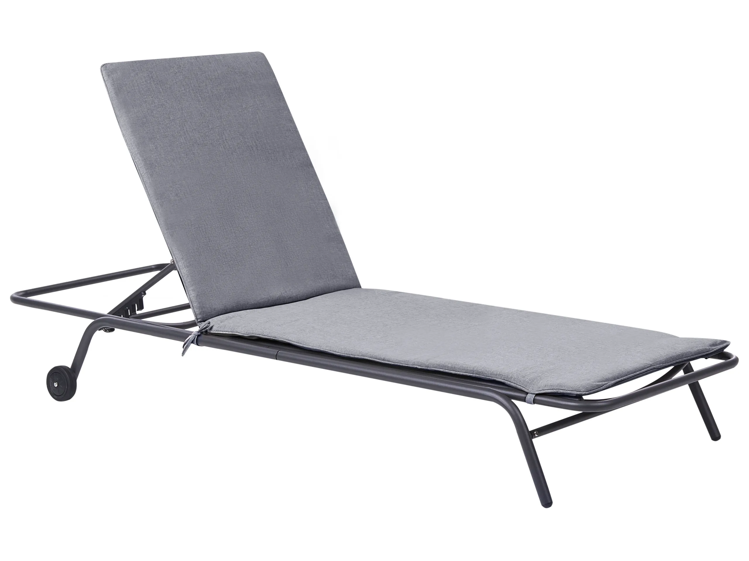 Sun Lounger VOLTERRA Reclining Metal Grey
