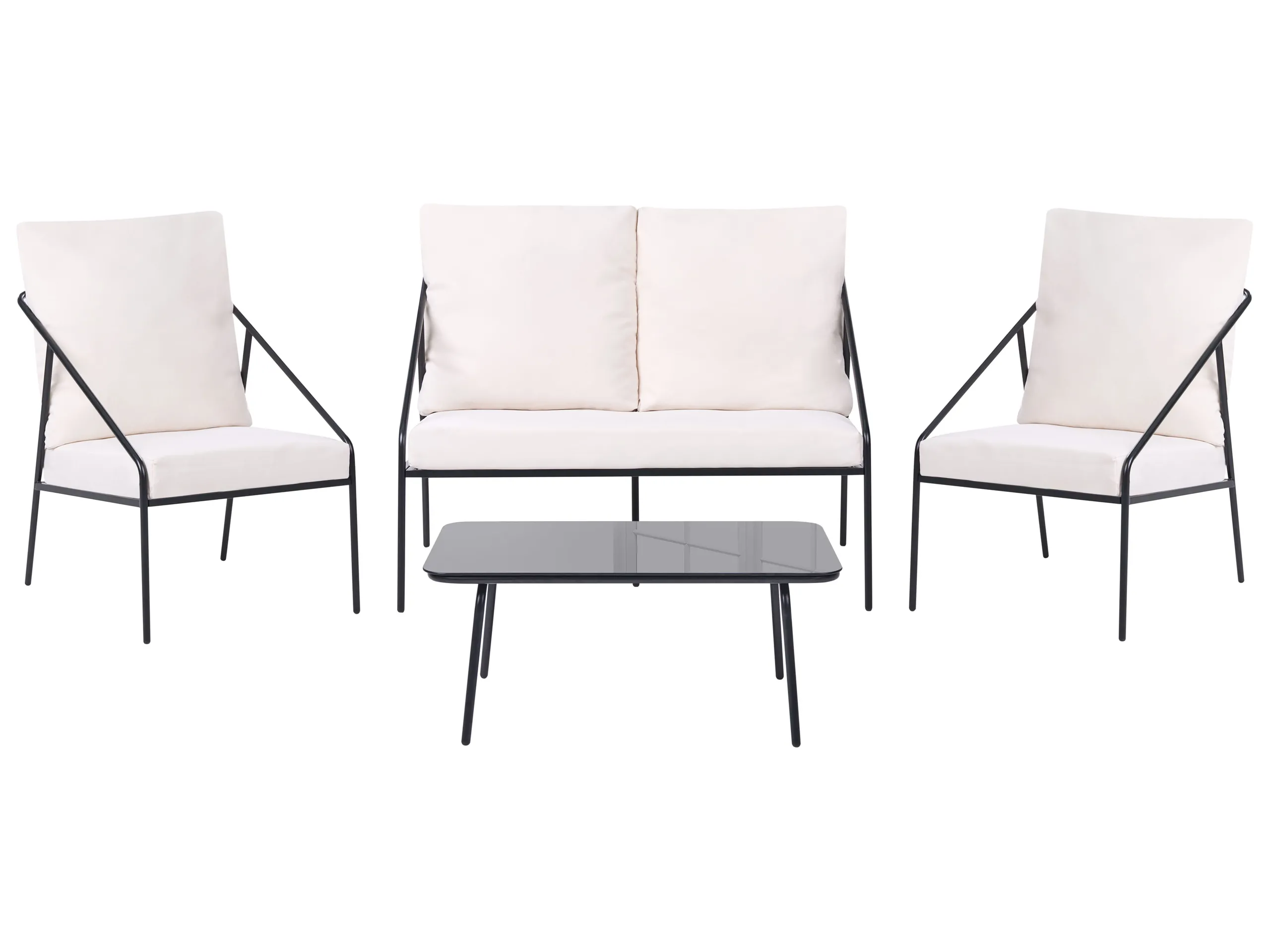 Conjunto de jardín con mesa 4 plazas USTICA Metal Negro
