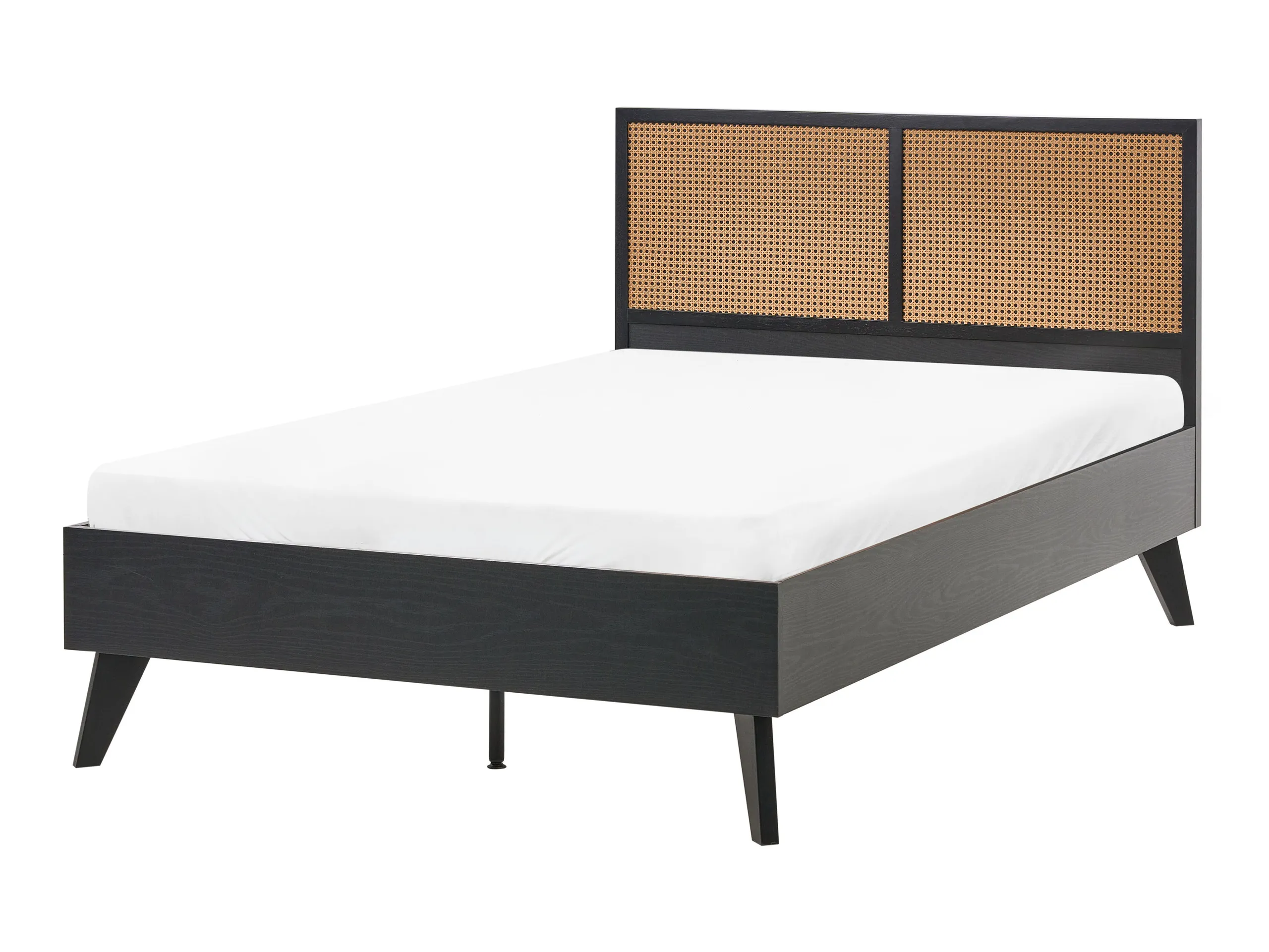 Bed PE Rattan MONPAZIER 120 x 200 cm (EU Small Double) Black
