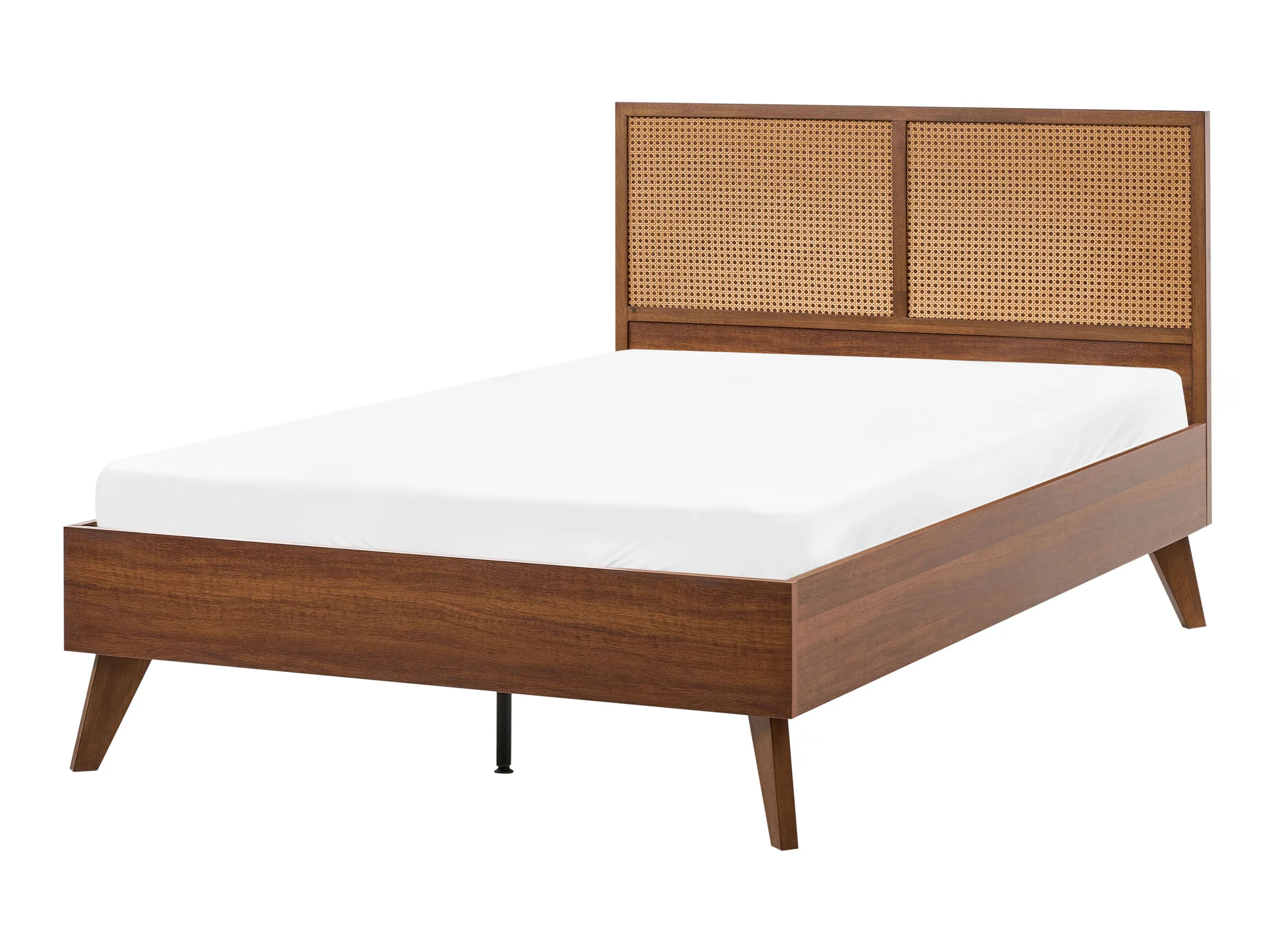 Bed PE Rattan MONPAZIER 120 x 200 cm (EU Small Double) Dark Brown