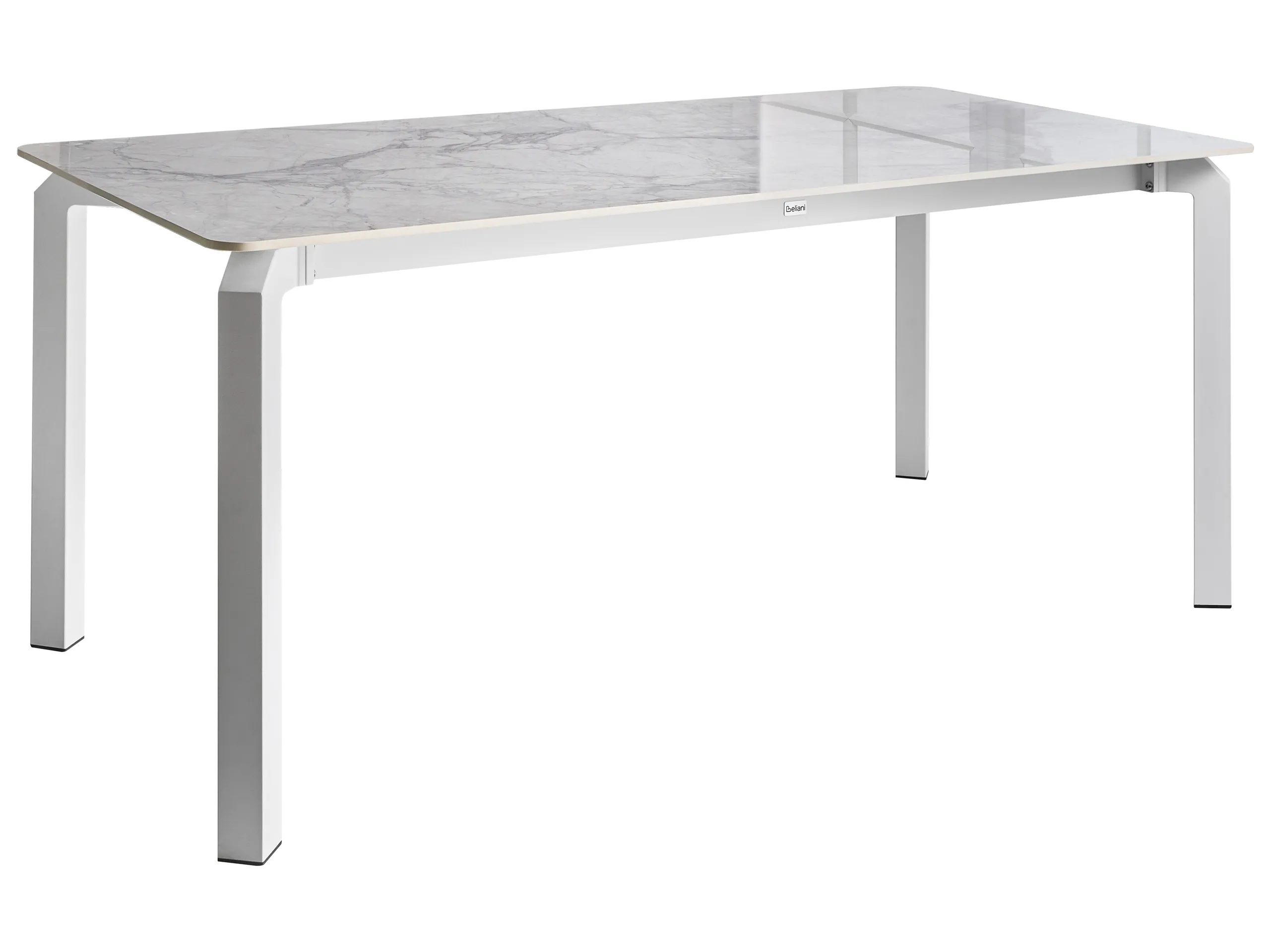Garden Dining Table FELETTO 180 cm 90 cm Stone White Marble