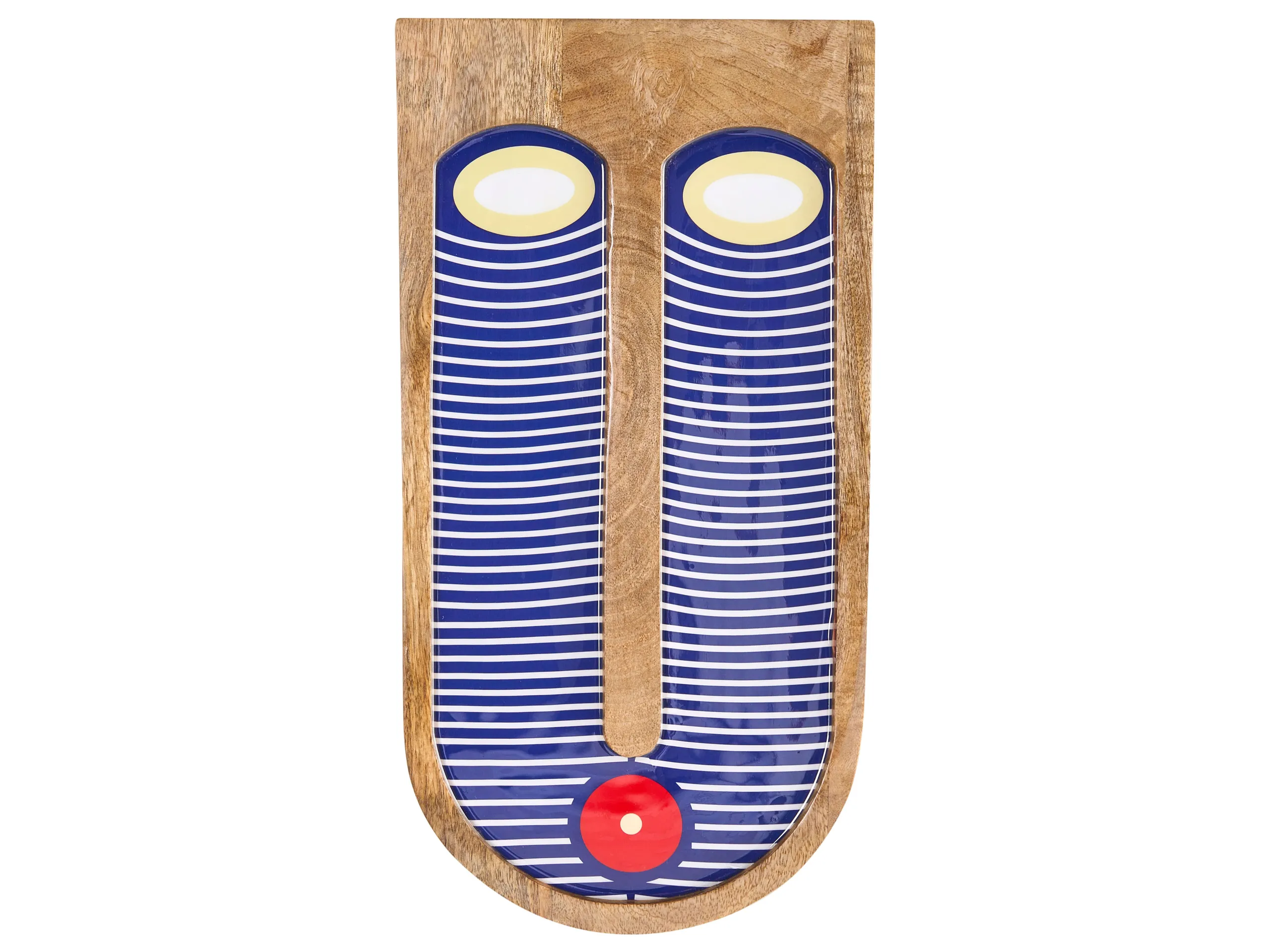Decoración de pared Rostro JIMETA Madera de mango 40 cm Azul