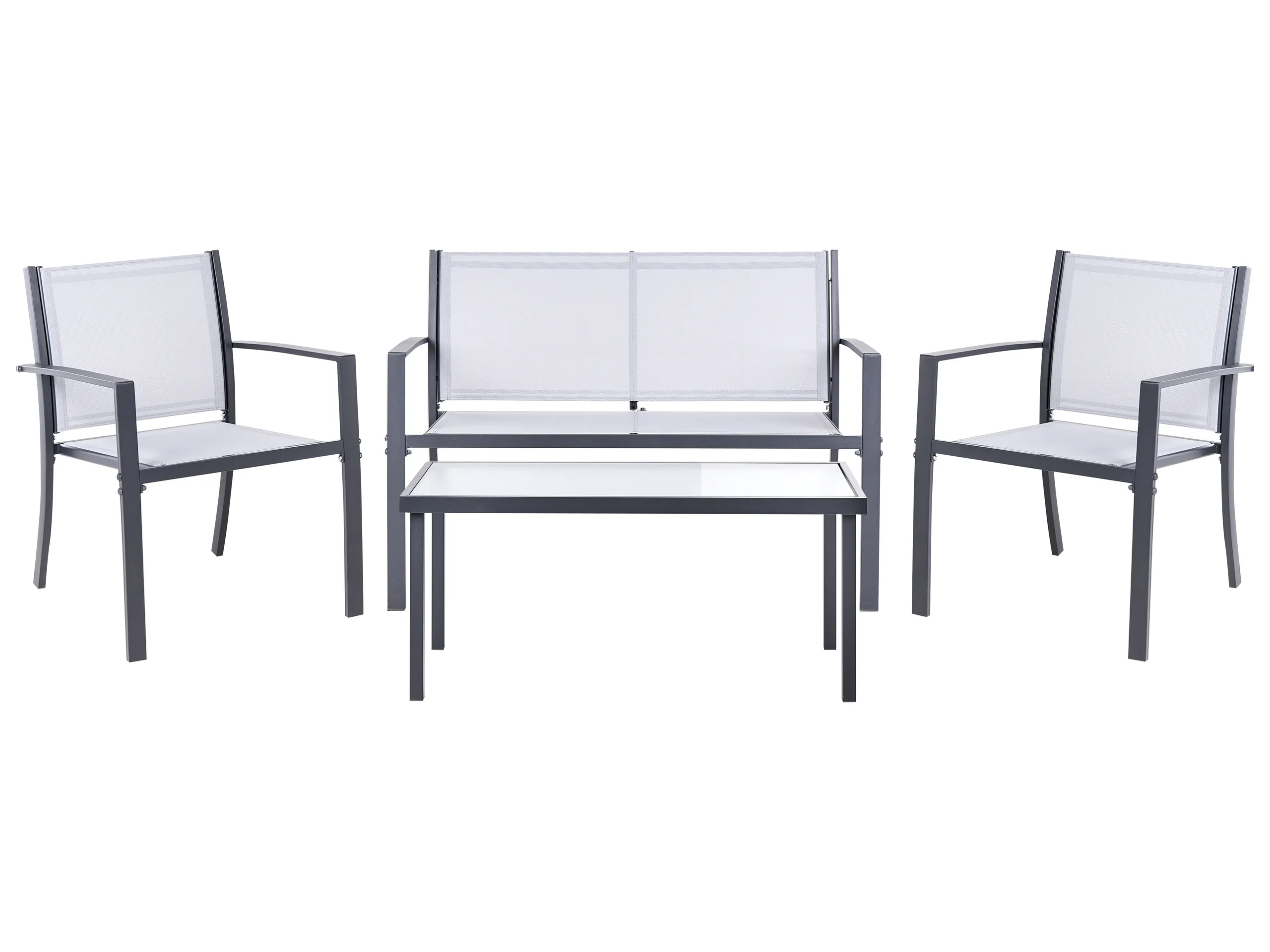 Conjunto de jardín con mesa 4 plazas TAVOLETO Metal Gris