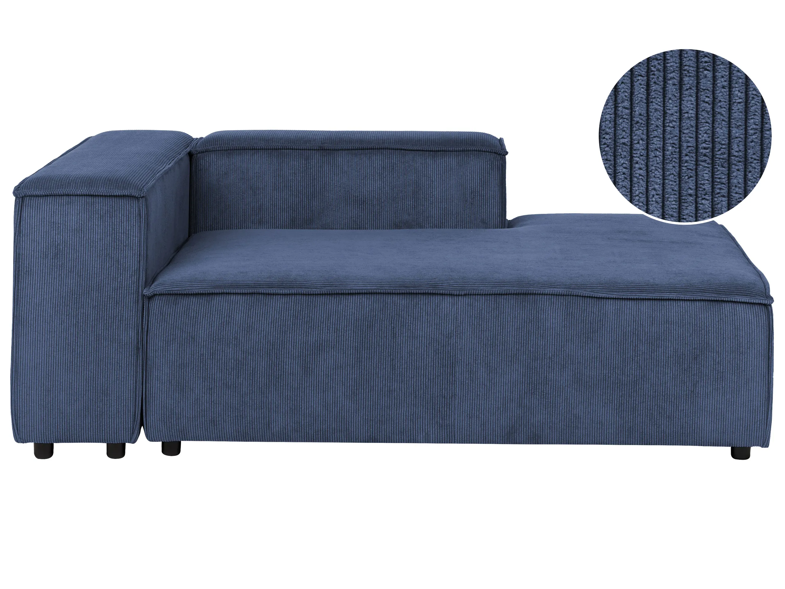 Left-Hand Chaise Longue ARDAL Corduroy Dark Blue