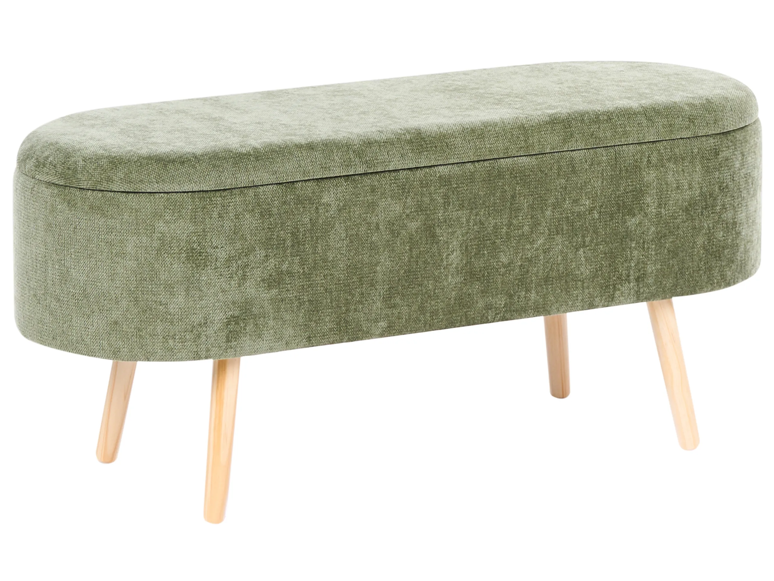 Upholstered Storage Bench OKLAHOMA Chenille Green