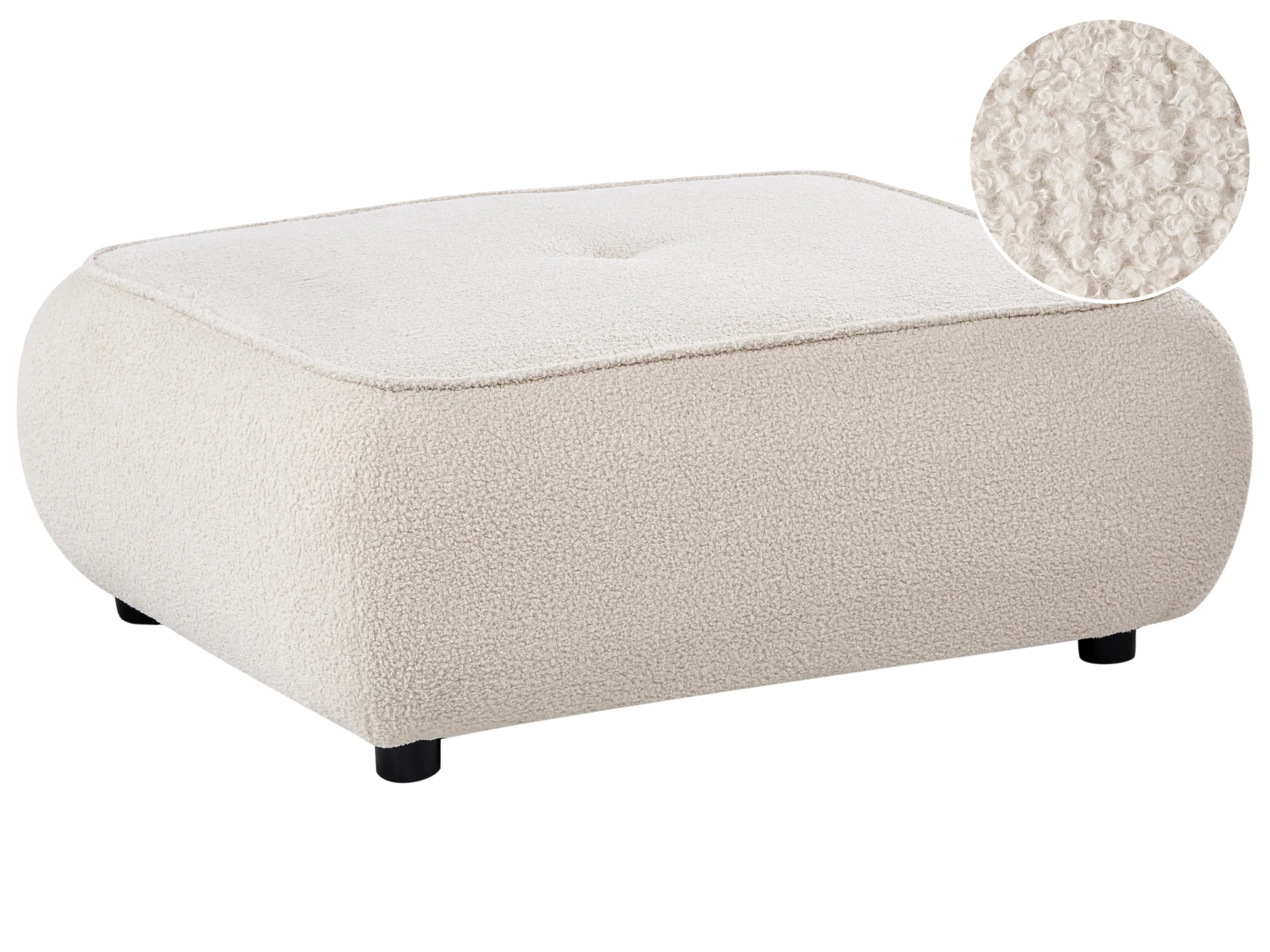 Otomana SALLA Bouclé Blanco crema