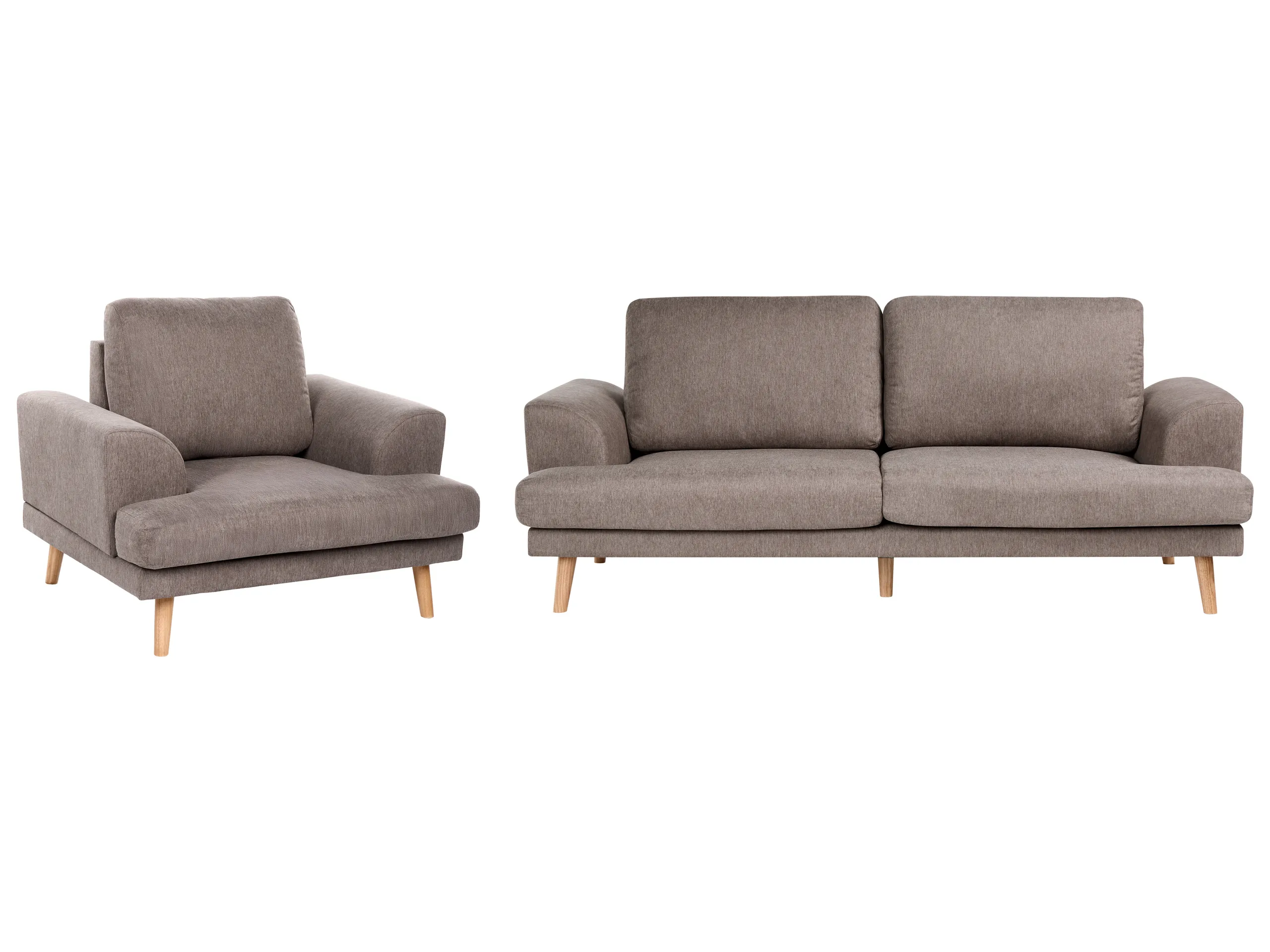 Conjunto de sala de estar 4 plazas KILDAL Tela Marrón