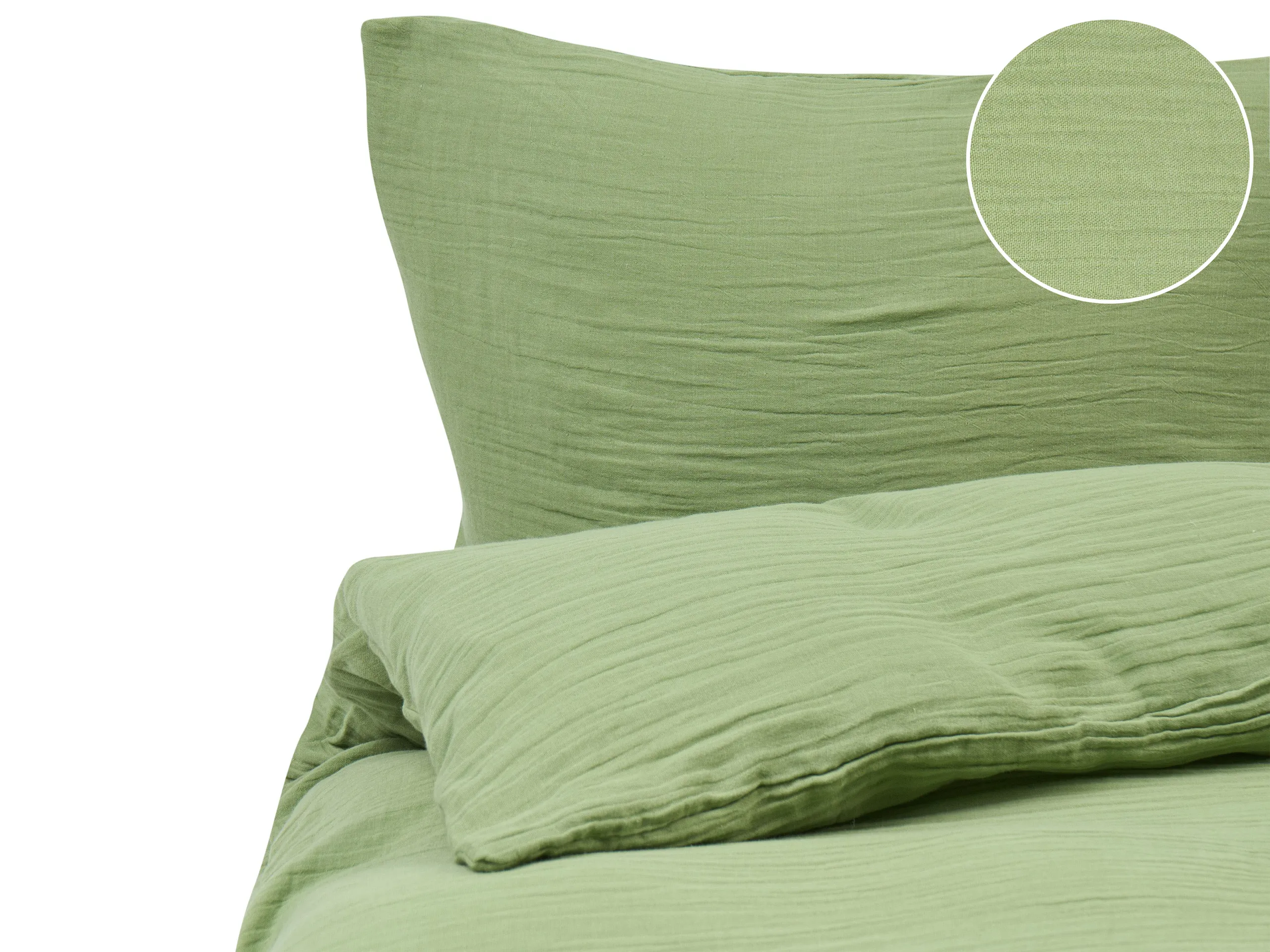Duvet Cover Set SUMNER Cotton Muslin 220 x 240 cm Green