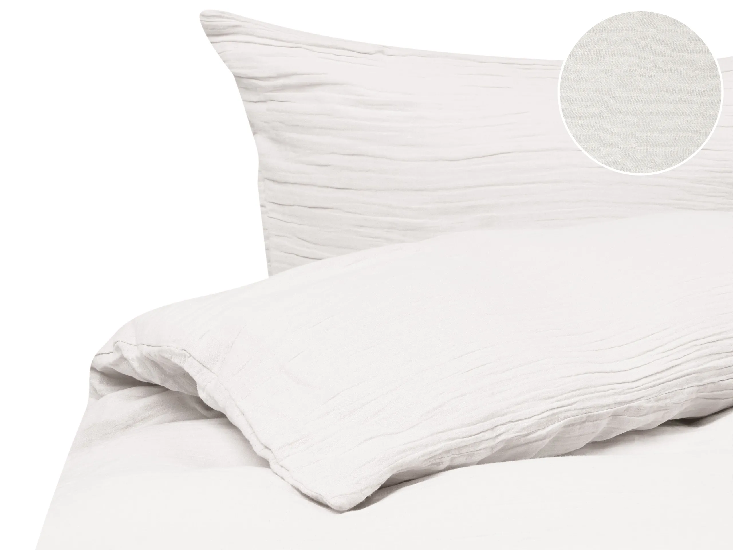 Duvet Cover Set SUMNER Cotton Muslin 200 x 200 cm Off-White