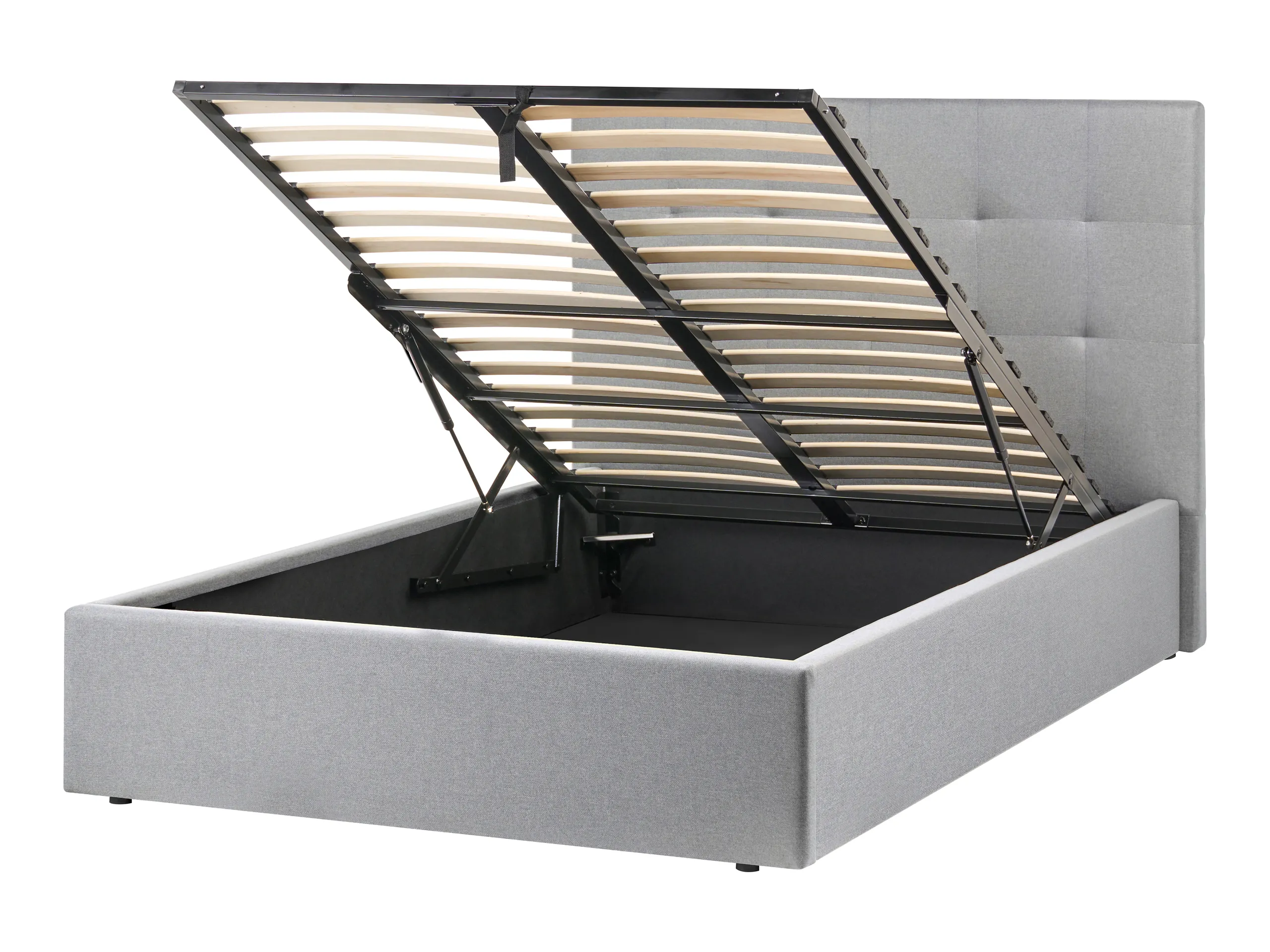 Ottoman Bed Fabric LORIENT 120 x 200 cm (EU Small Double) Grey