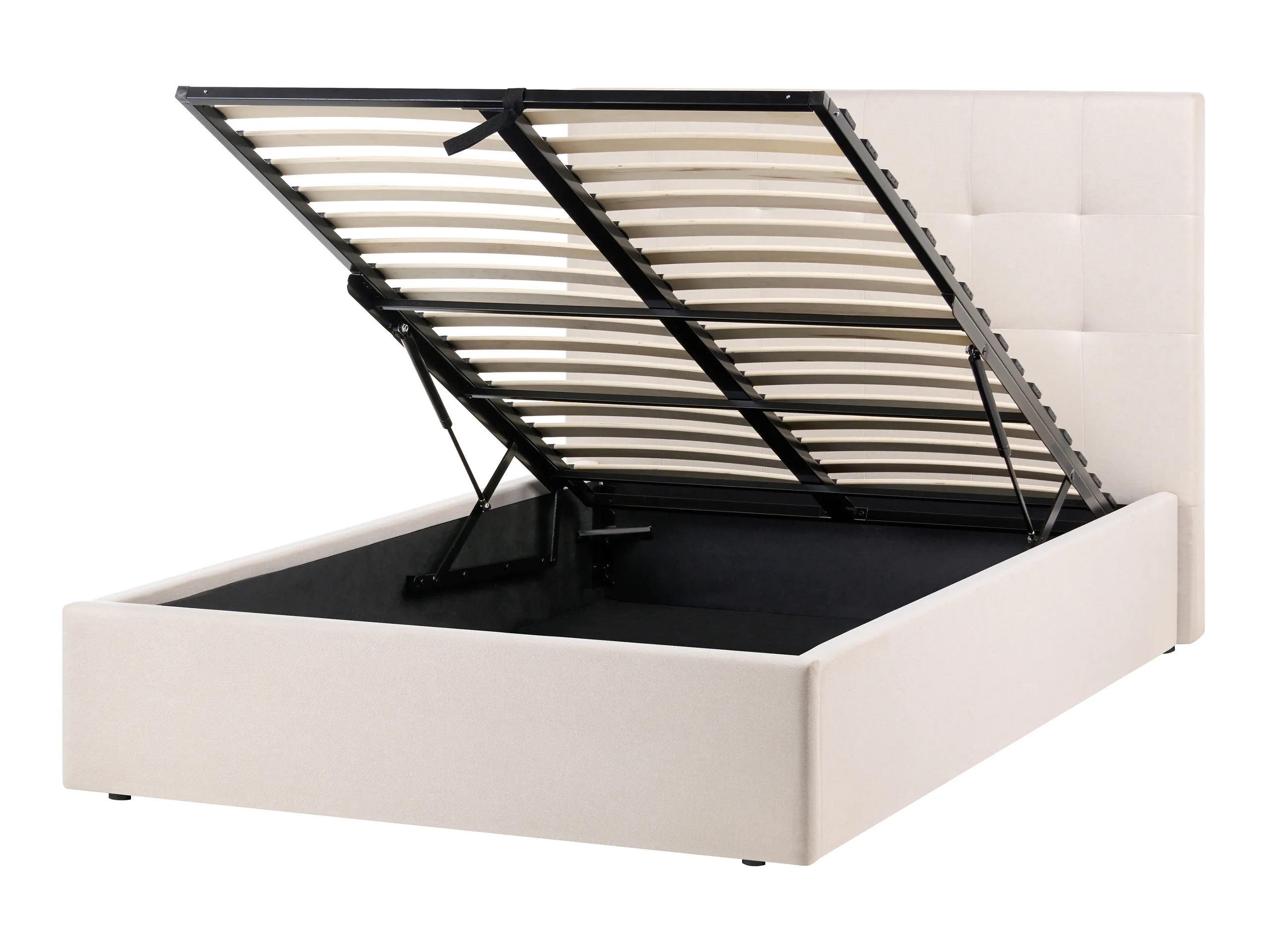 Ottoman Bed Fabric LORIENT 120 x 200 cm (EU Small Double) Beige