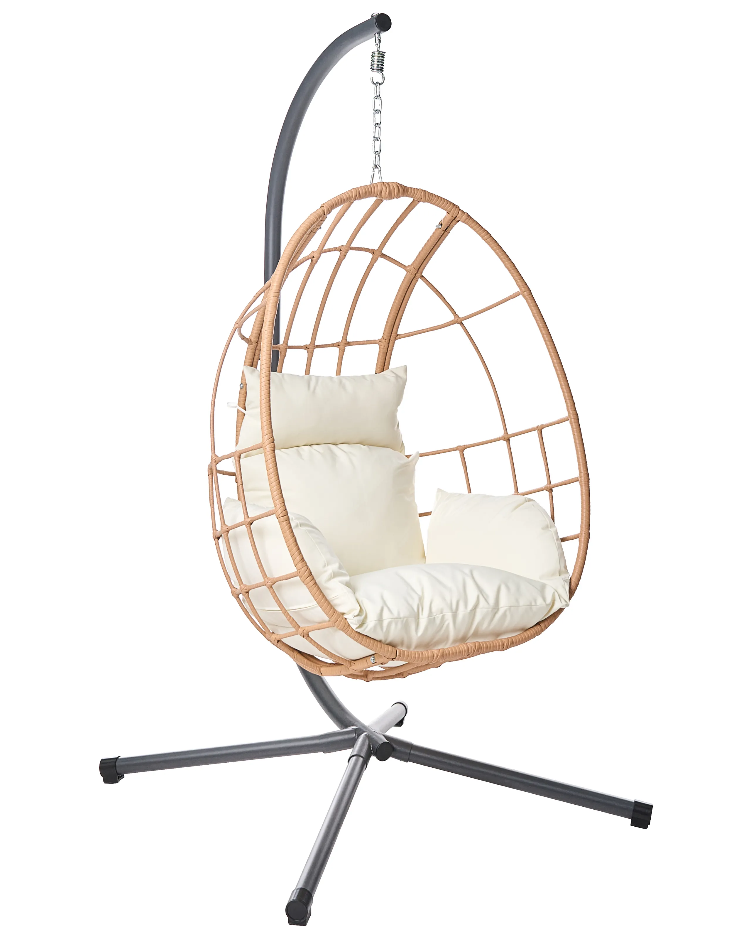 Hanging Chair with Stand MALCESINE Metal Natural