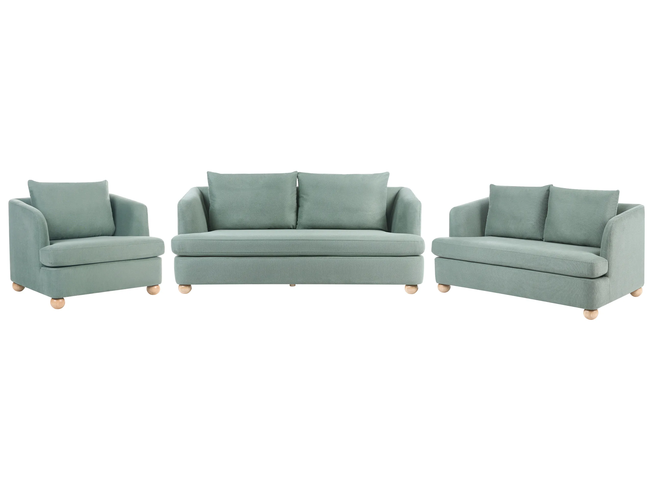 Conjunto de sala de estar 6 plazas RATTVIK Tela Verde claro