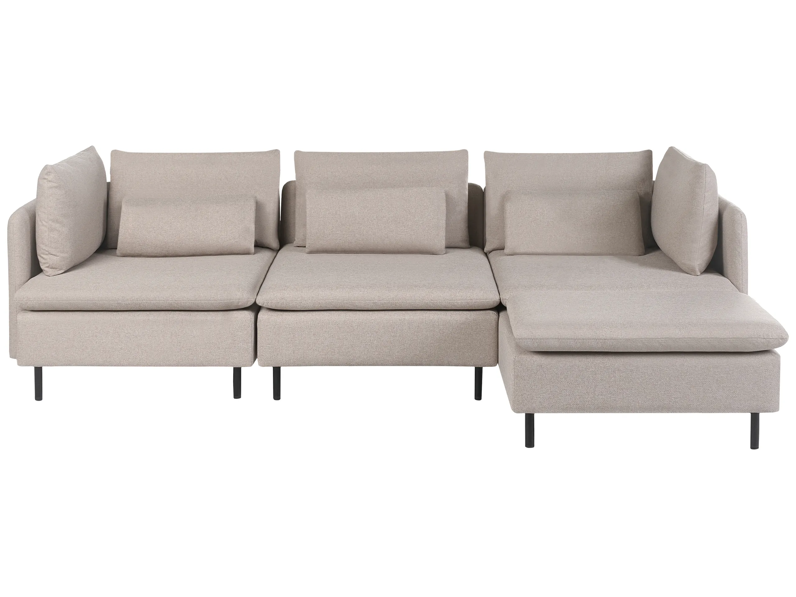 Modular Corner Sofa 3 Seater EGERIS Fabric Beige Left Hand