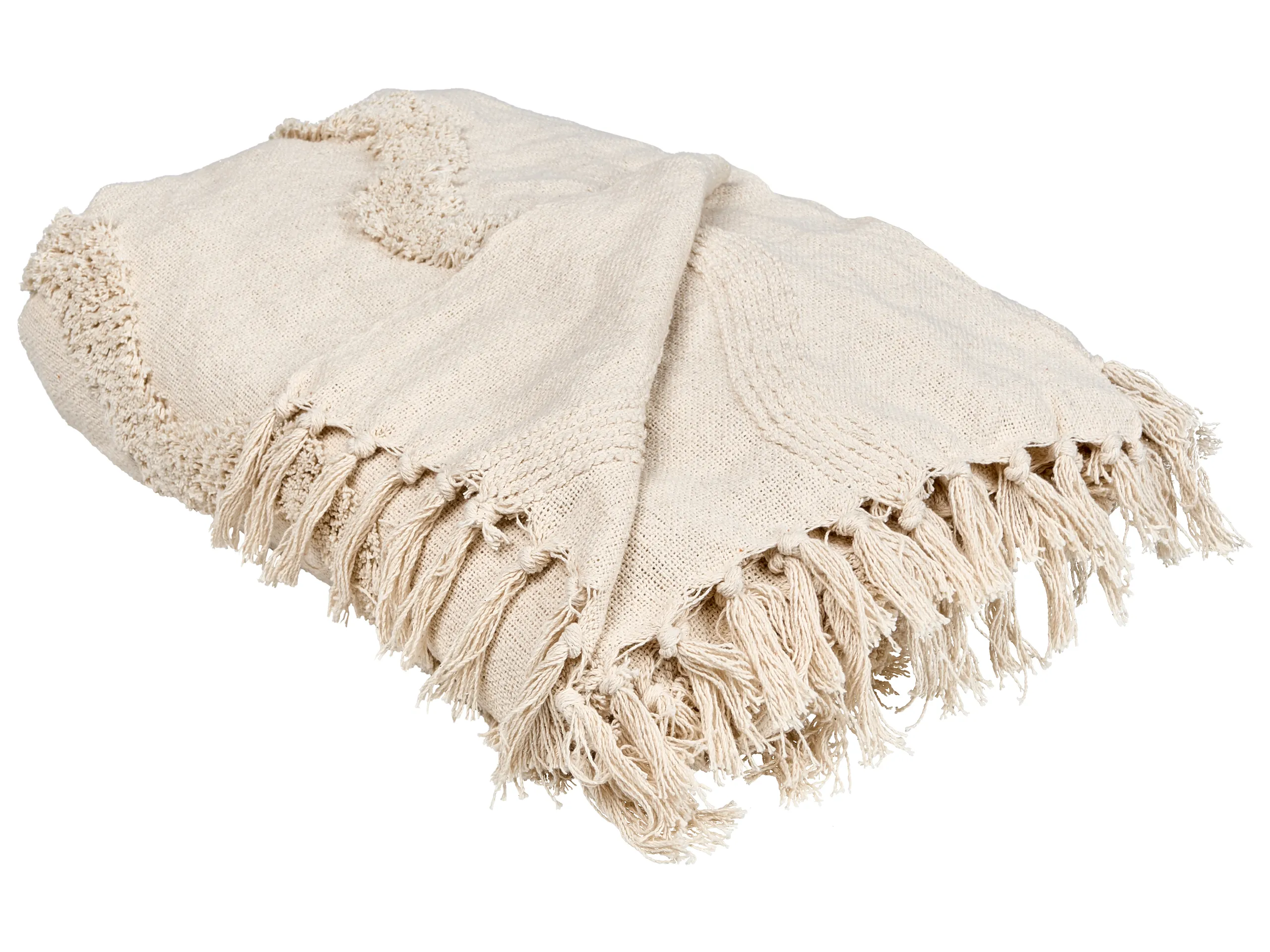 Manta KHARI Algodón 150 x 200 cm Beige claro