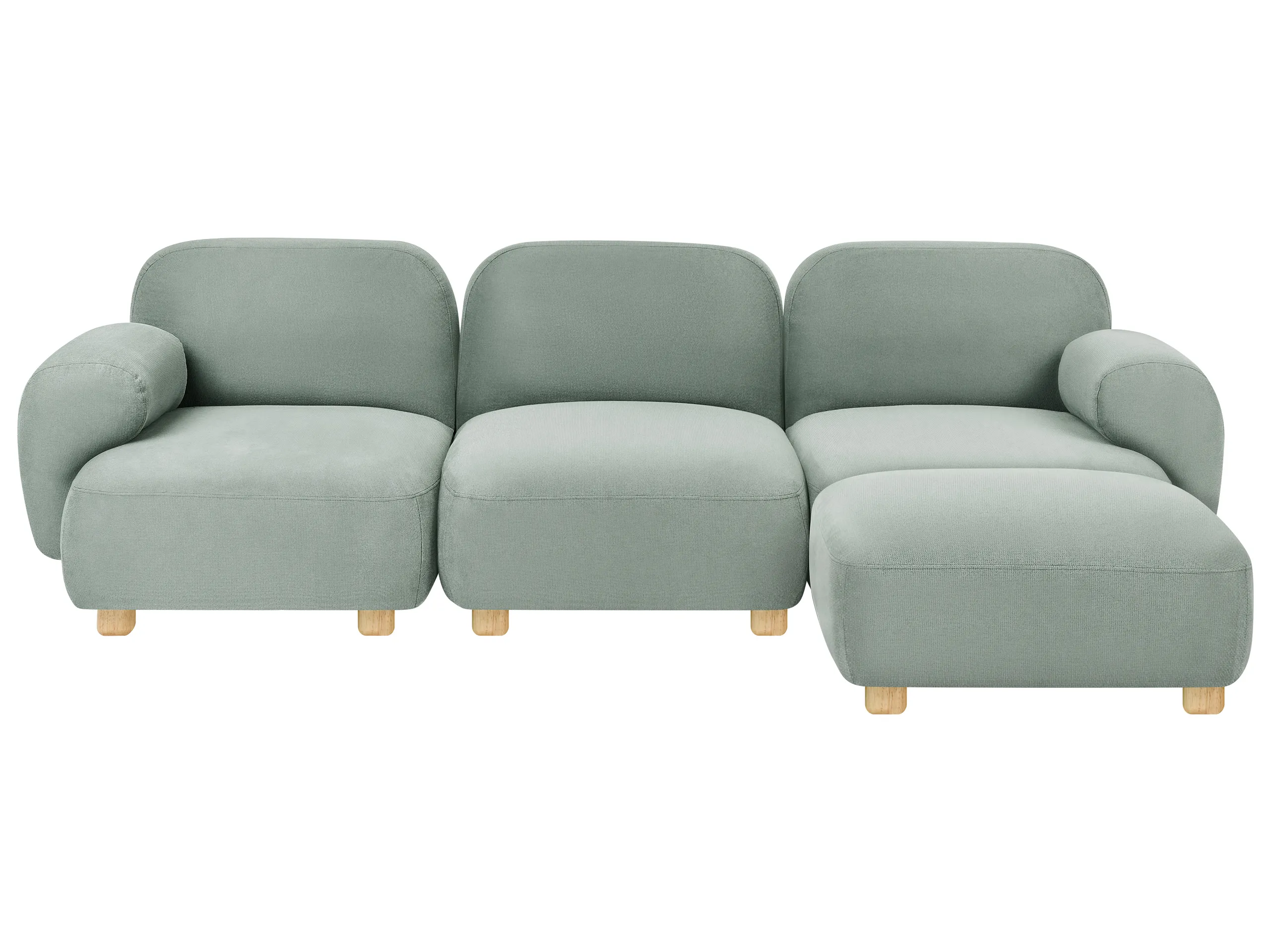 Modular Sofa 3 Seater AMLI Fabric Light Green with Ottoman