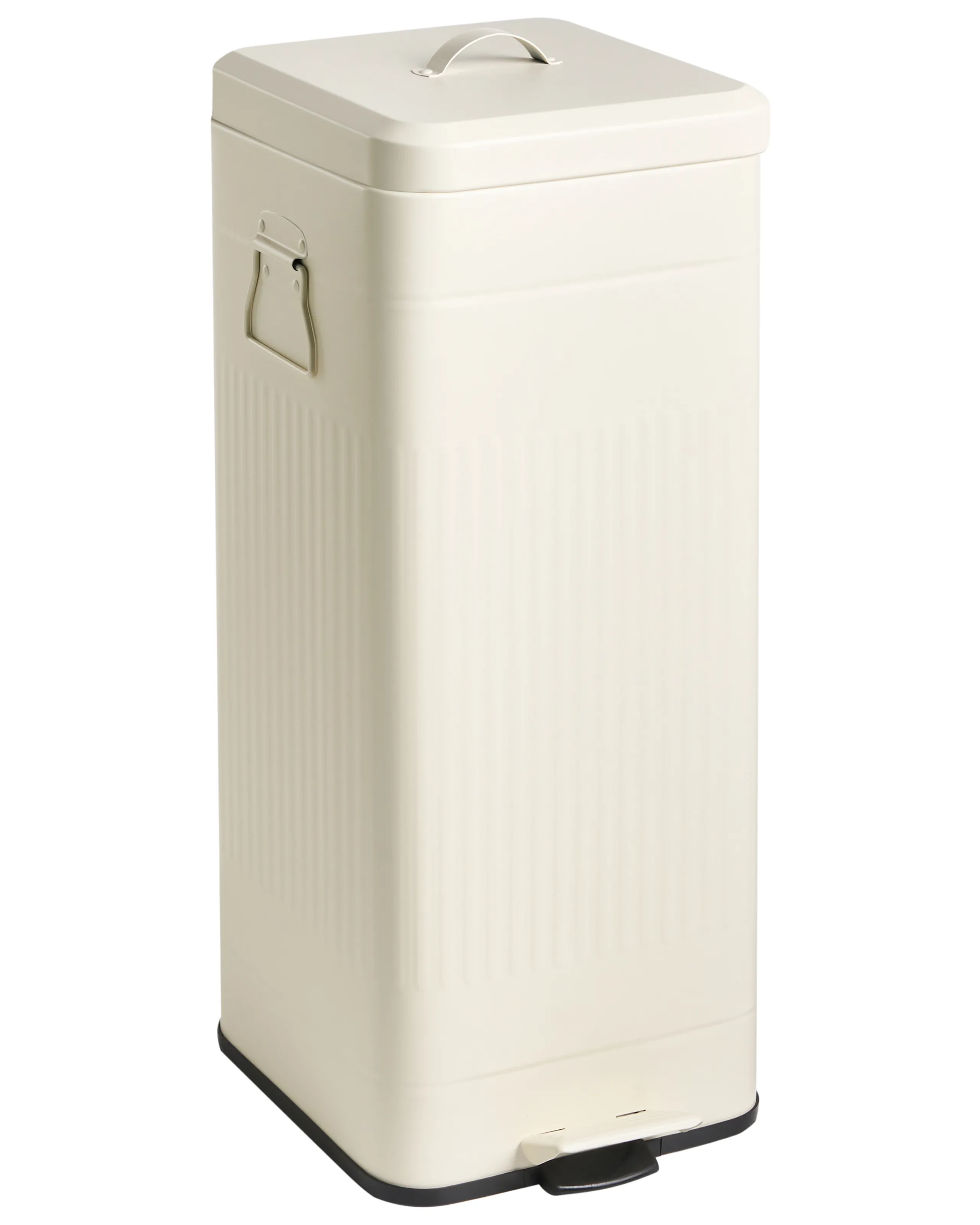 Cubo de basura con pedal 30 L ECOCOMFORT Metal Beige