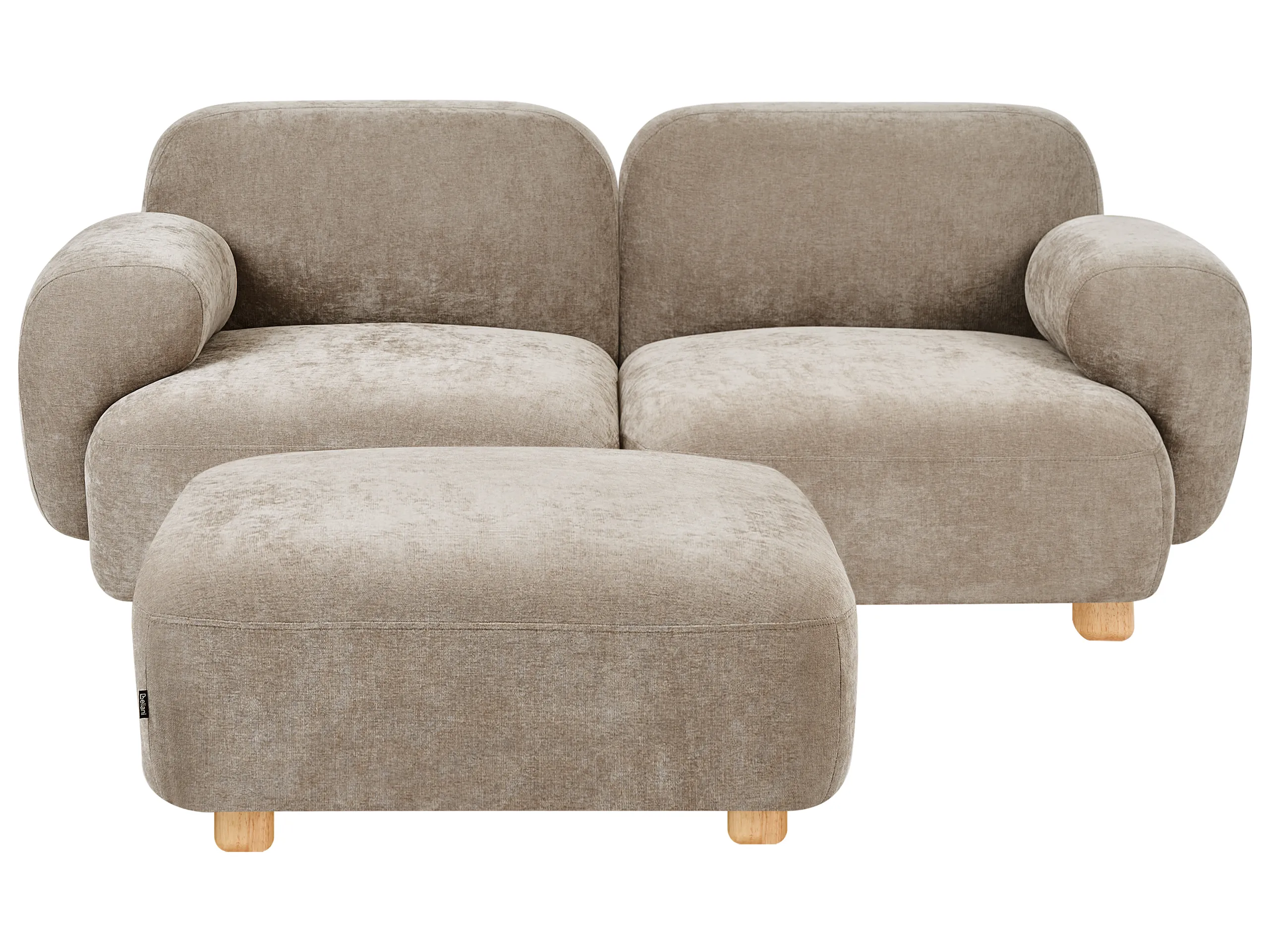 Modular Sofa 2 Seater AMLI Fabric Beige with Ottoman