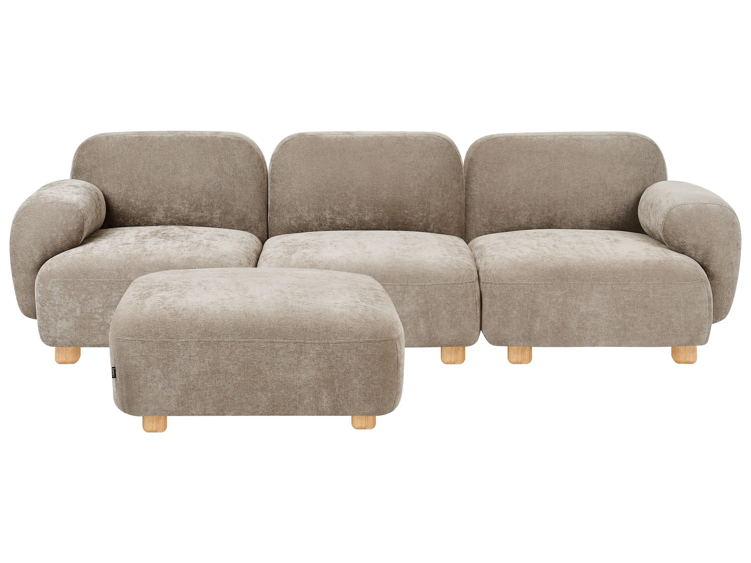Modular Sofa 3 Seater AMLI Fabric Beige with Ottoman