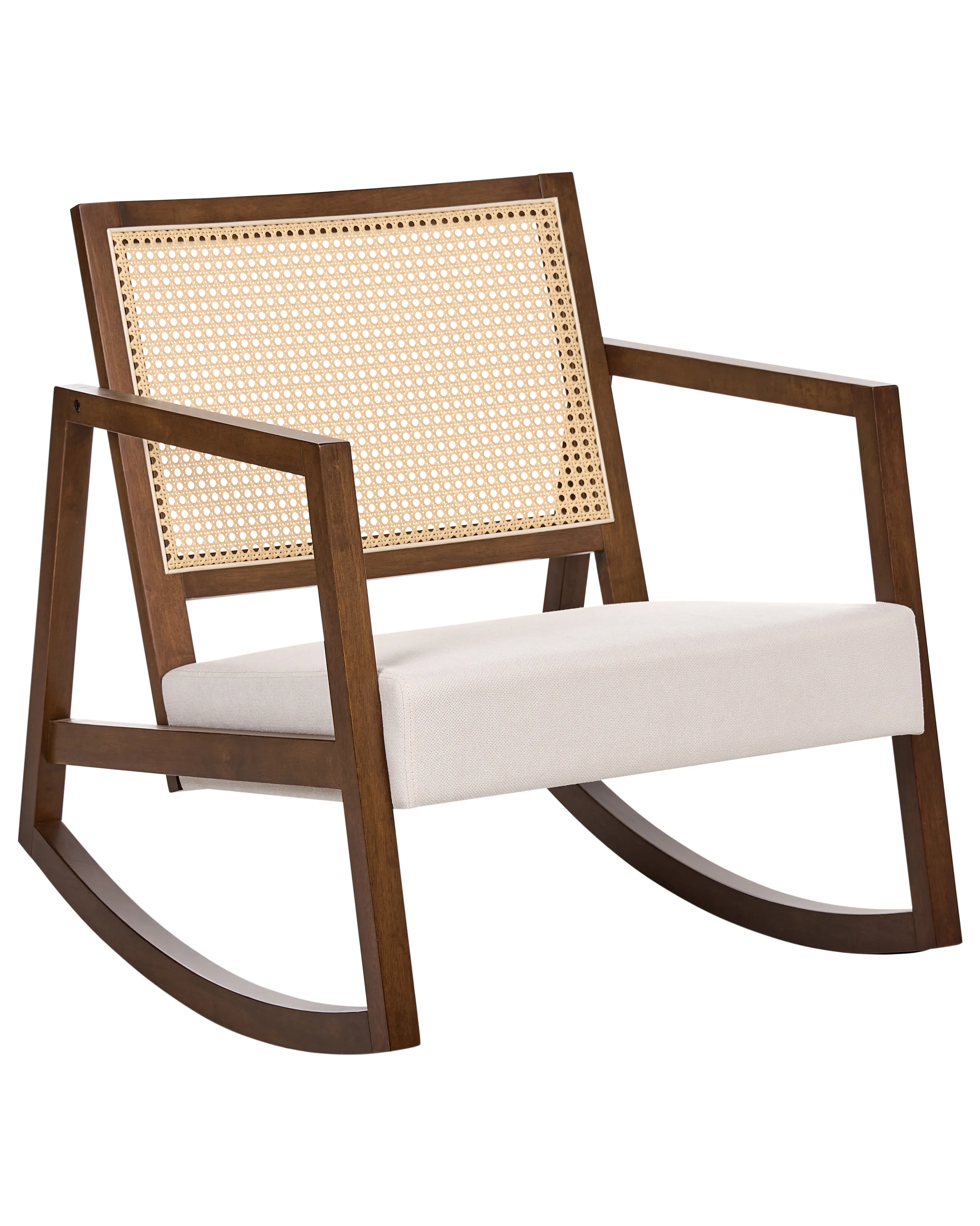 Mecedora LEIDY Madera Marrón/Beige claro