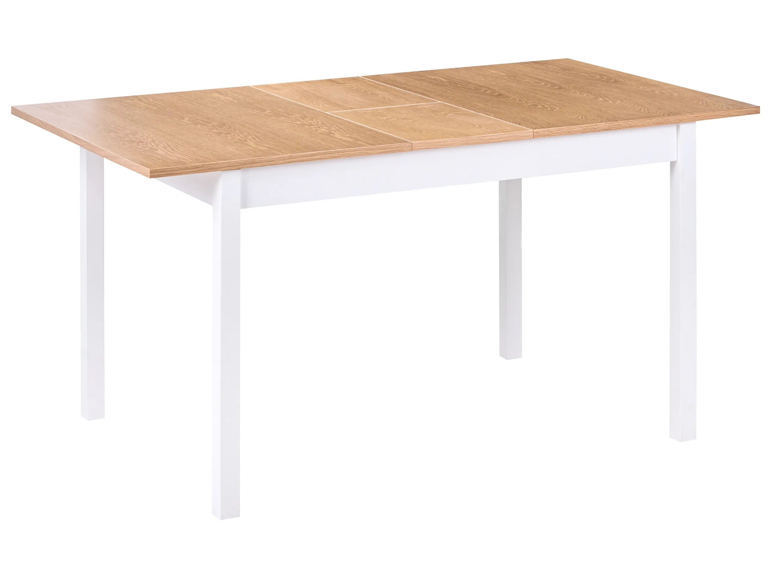 Mesa de comedor extensible HOUSTON Marrón claro/Blanco 120/150 cm 90 cm Madera de pino