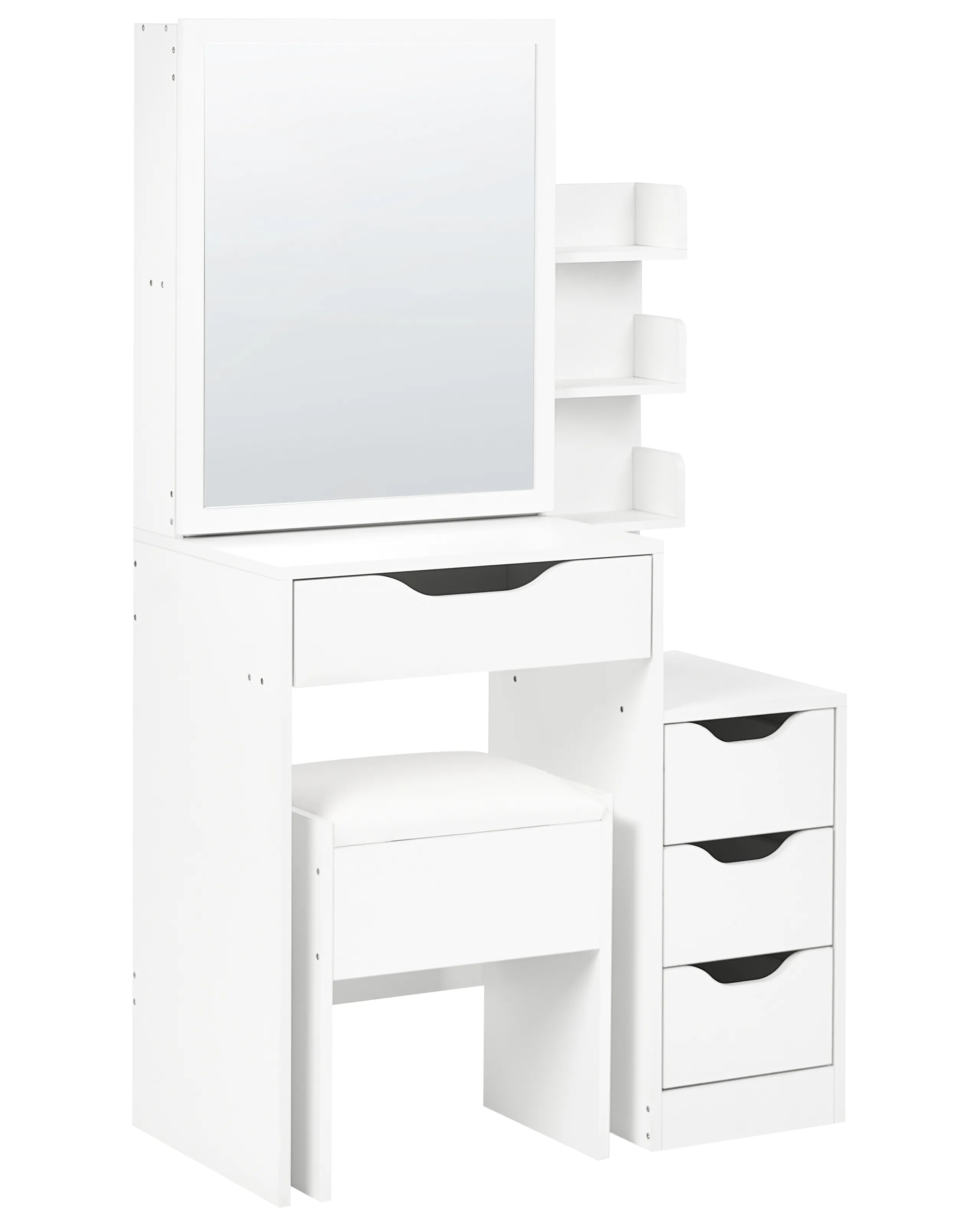 Dressing Table with Mirror and Stool GATINEAU White